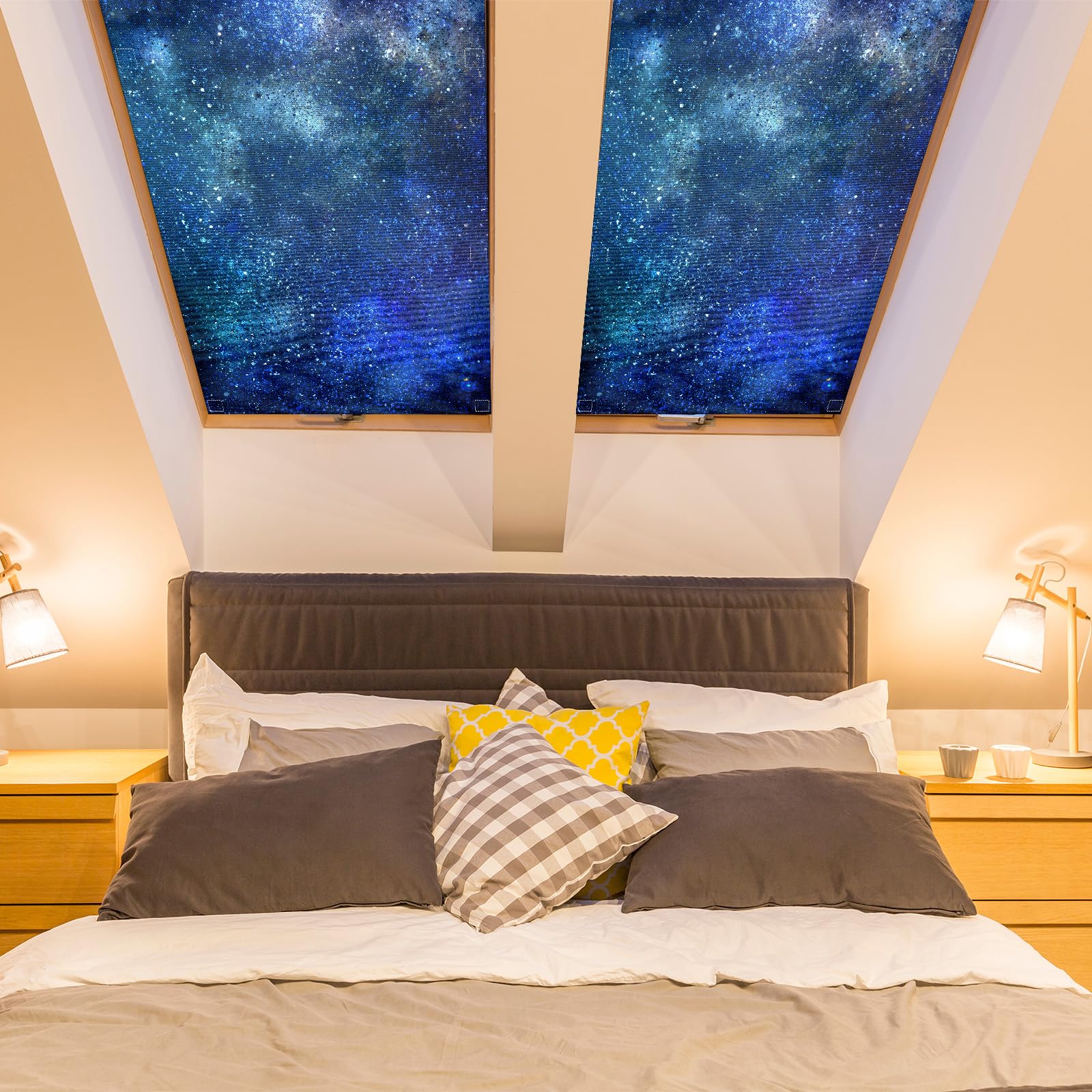 Kittmip 6 Pcs Fluorescent Light Covers, 100D Polyester, Magnetic, Starry Design, Model MOO-Kittmip-0325