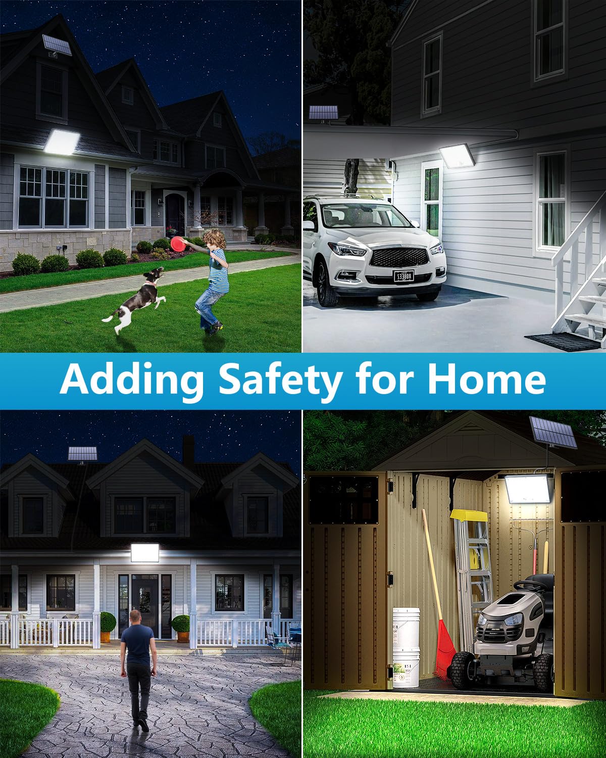 400Led Solar Lights Outdoor Ip67 Waterproof Solar Flood Lights 3 Modes & Remote Control Motion Sensor Outdoor Light For Garden  Garage  Patio  Pathway (2 Pack)