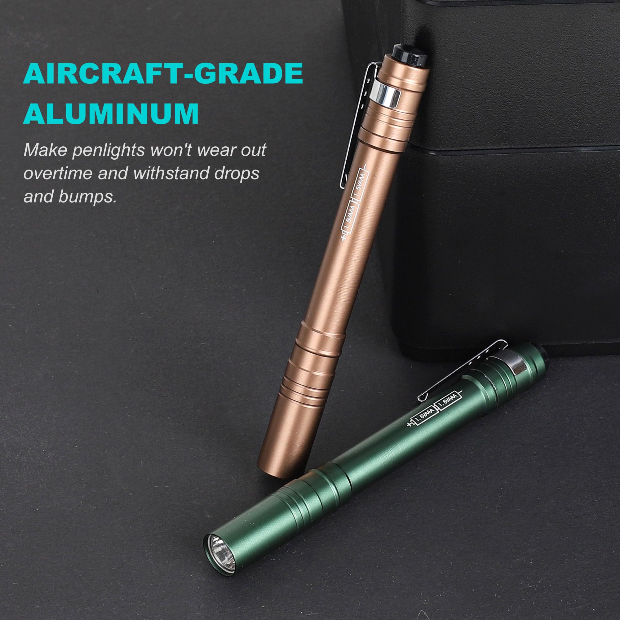 FASTPRO LED Pen Light, 6-Pack, Aluminum, Pocket Flashlight with Batteries Included, Model F00559