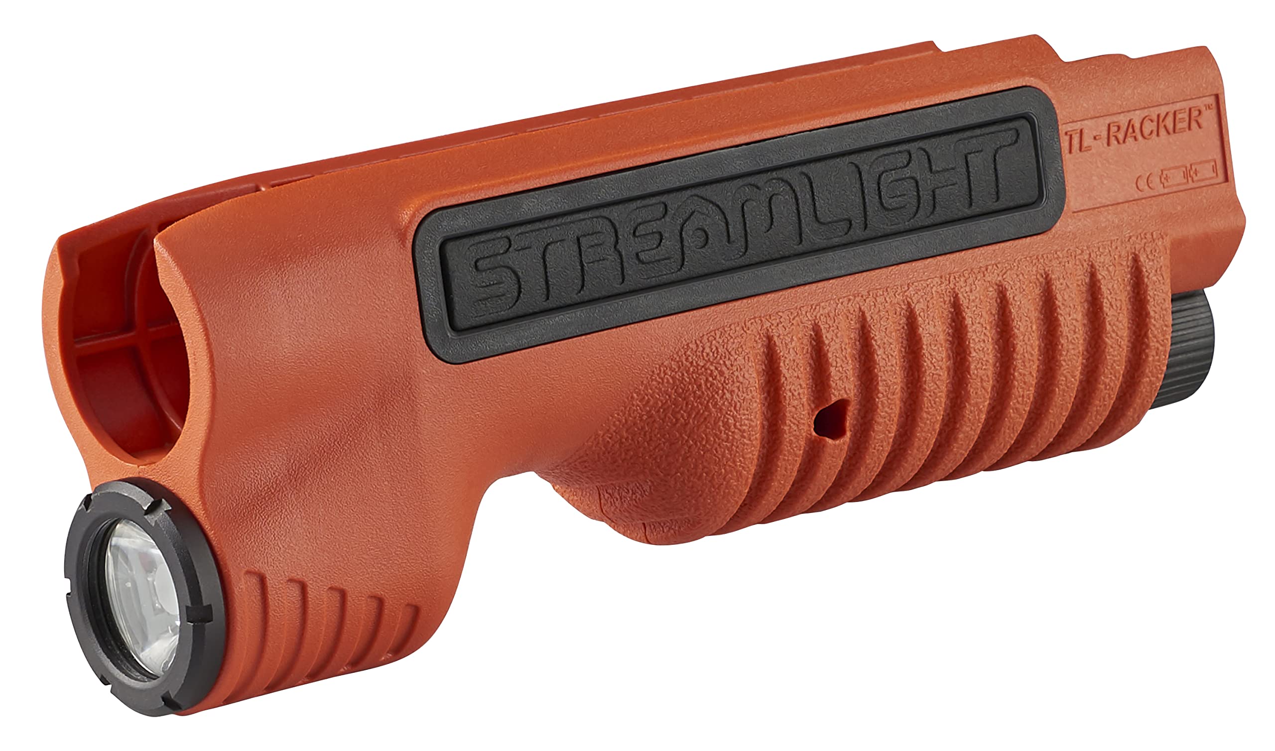 Streamlight 69611 TL-Racker 1 000 Lumen 20 000-Candela Tactical Integrated Forend Weapon Light with Ambidextrous Controls for Remington 870 Only with Non-Rechargeable Batteries  Orange