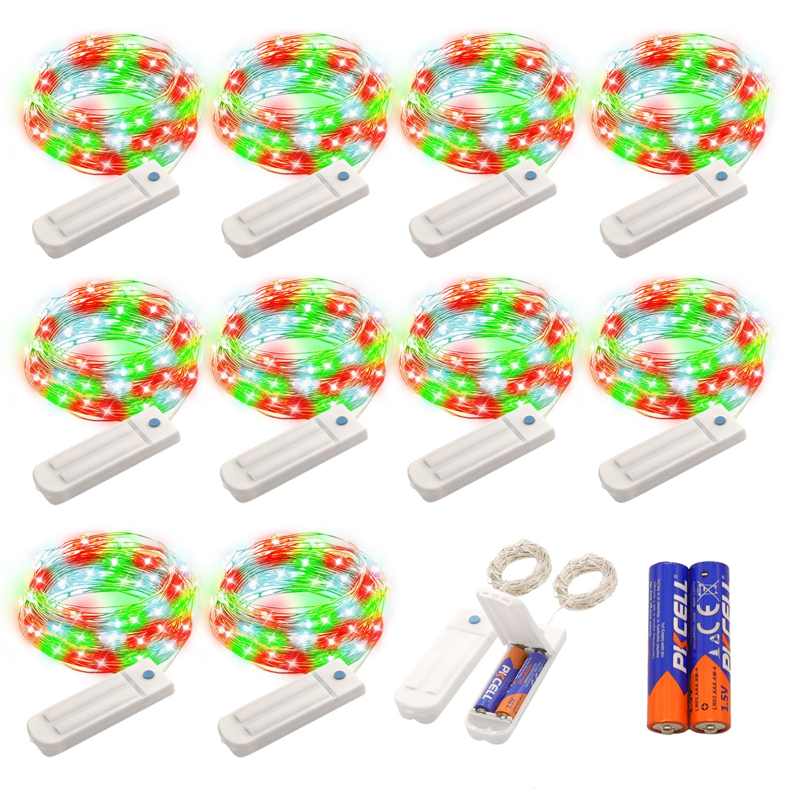 ZNYCYE 10 Pack Fairy Lights Battery Operated, 10 Ft 30 LED Fairy Lights with Timer, 8 Modes Christmas Lights, Fairy Lights Water