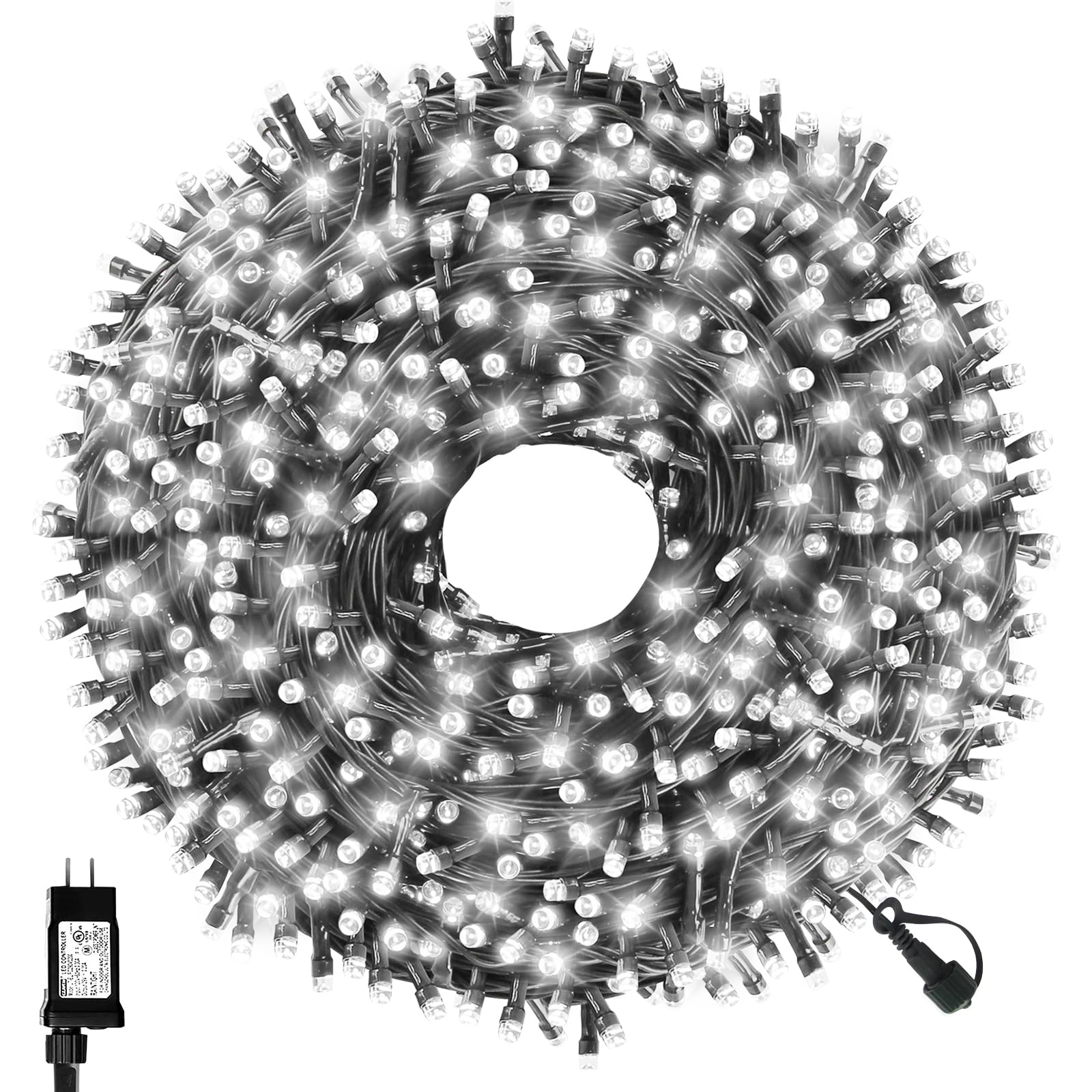 Vtechology 500 Led White Christmas Tree Light Plug In 170Ft Connectable Christmas Lights With 8Modes Ul Certified Outdoor Indoor For Halloween Tree Yard Holiday Party Decor