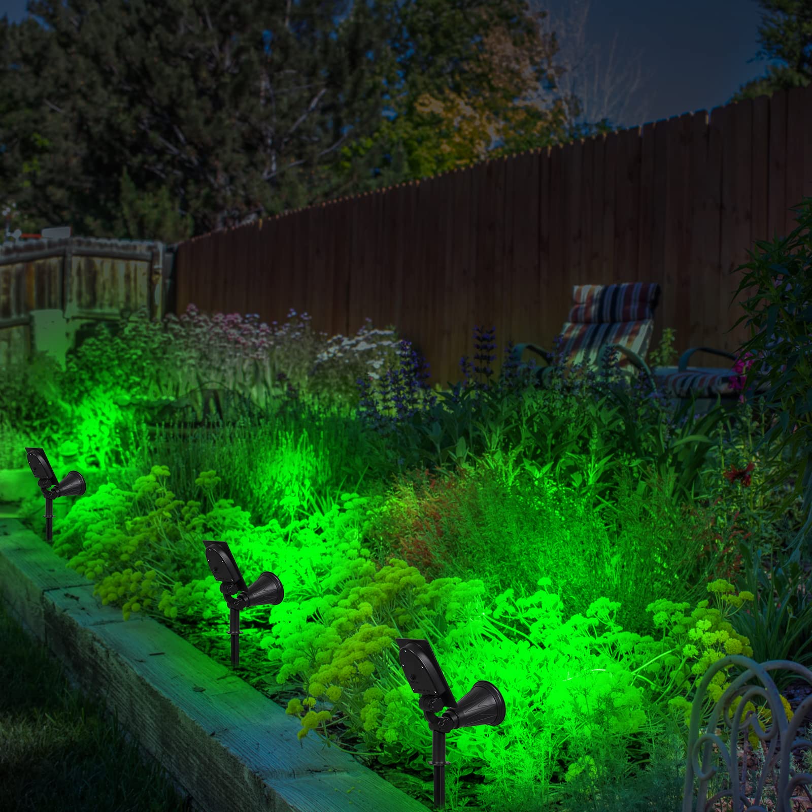 T-SUN Solar Spotlight LED Outdoor Wall Light, IP65 Waterproof, Auto-on at Night/Auto-Off by Day, 180Angle Adjustable for Tree, P