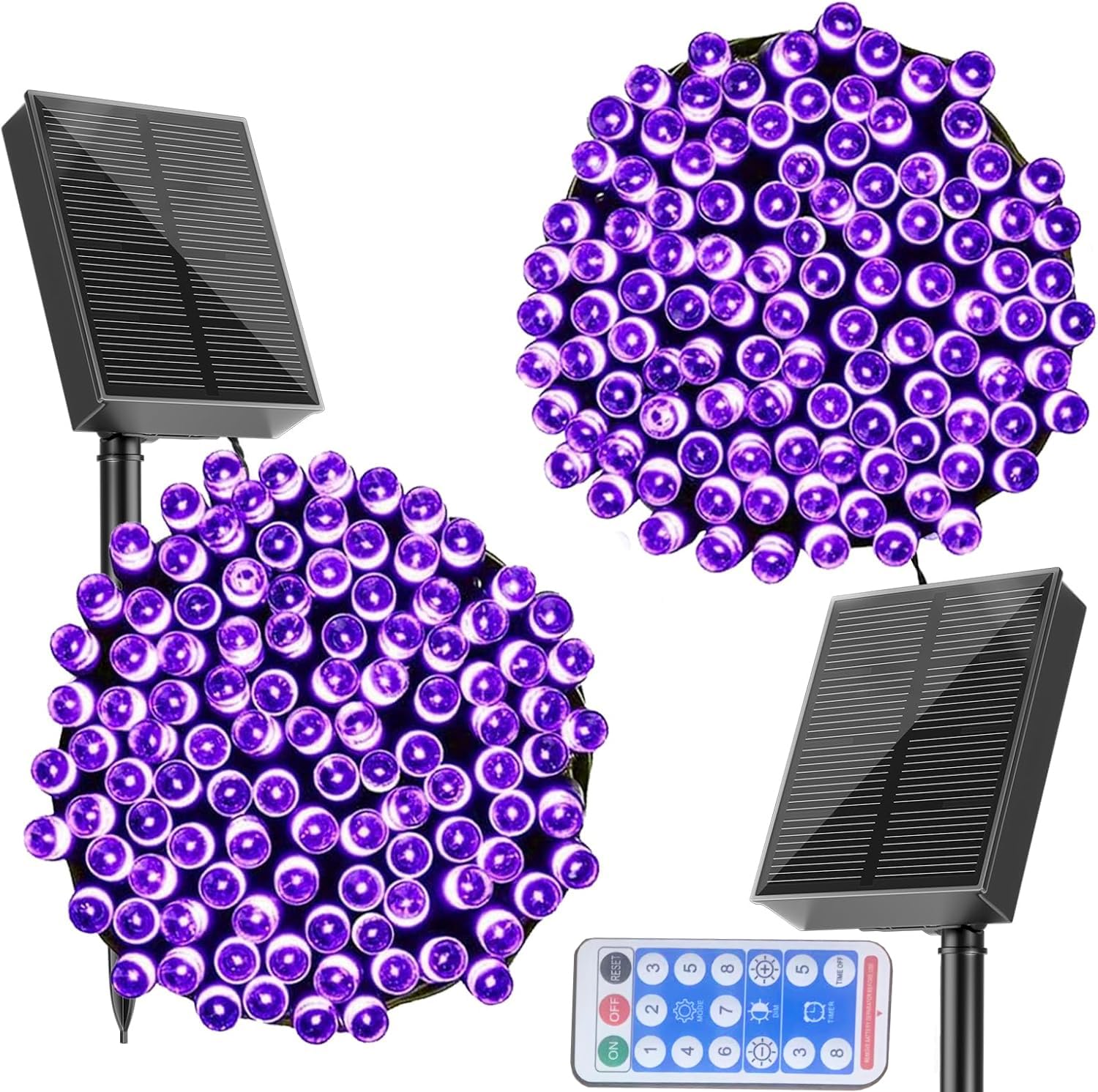 RunQiao 2 Pack total 400 Led Solar Fairy Lights for Outside Waterproof 145ft Solar gardent Lights 8 Lighting Mode Solar String L