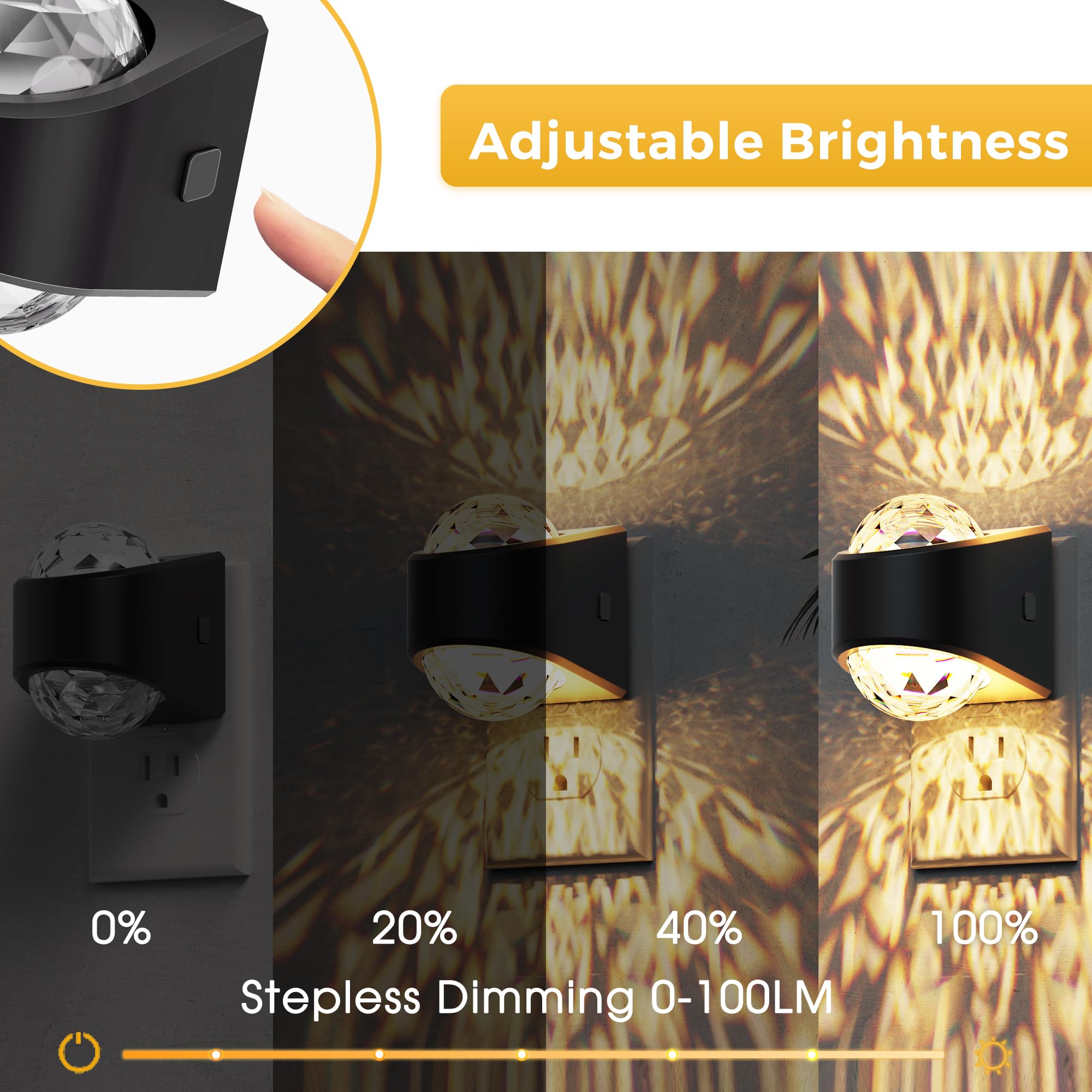 L Lohas Led Night Lights Plug Into Wall  Projector Night Light With Dusk To Dawn Sensor 1600K/3000K/5000K Adjustable  Nightlight For Kids Hallway Christmas Gift