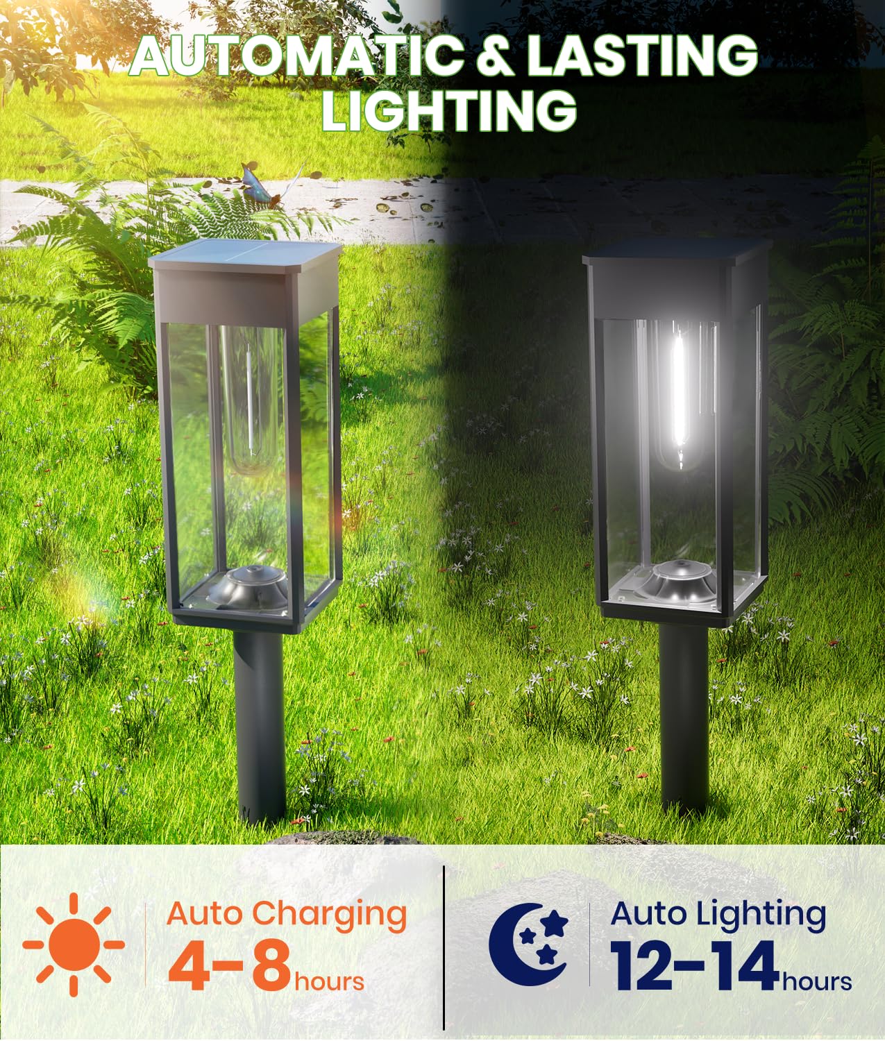 Bitpott Bright Solar Pathway Lights Outdoor Waterproof Ip65  8 Pack Auto On/Off Solar Outdoor Lights For Path  Yard  Landscape  Lawn  Patio  Walkway  Driveway  Garden Decor Lighting Solar Powered