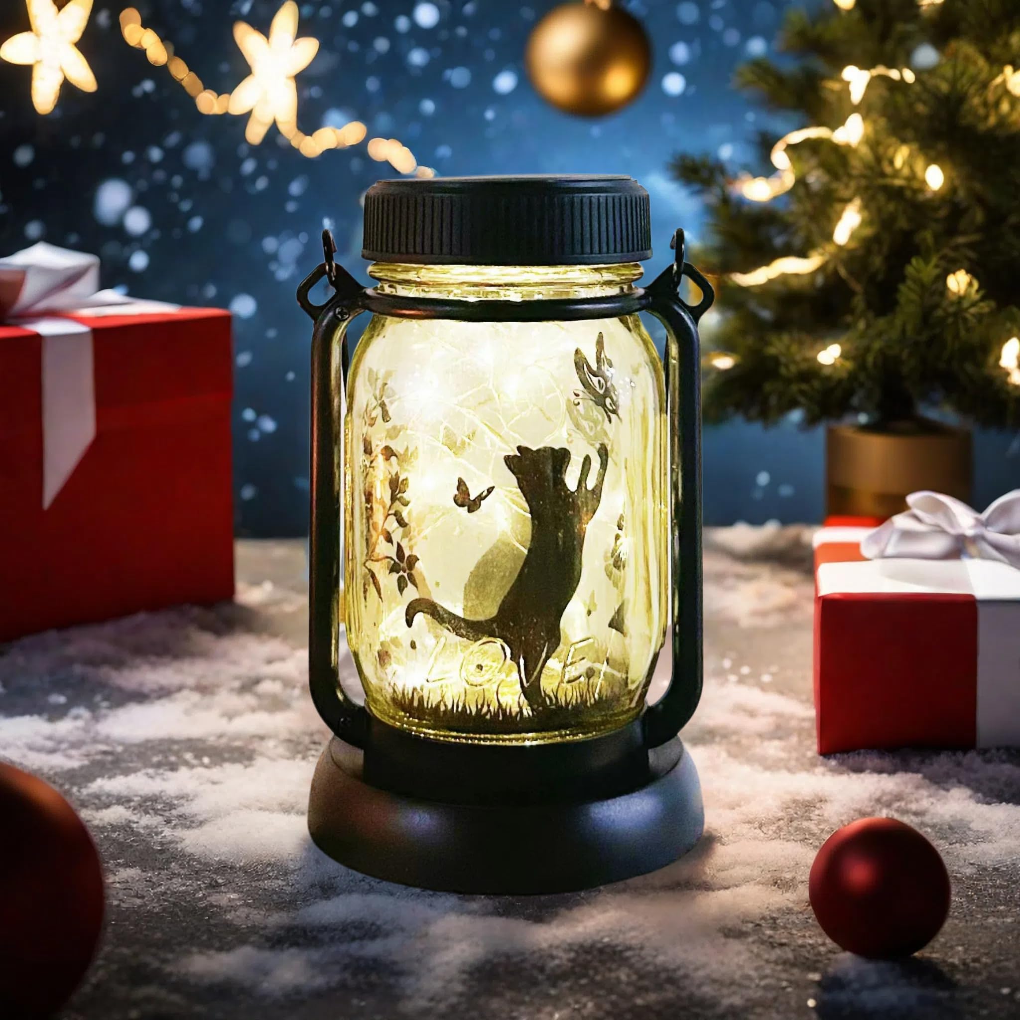 Cat Solar Garden Lights, Garden Decor, Yard Decor, Cat Lamp, Gift for Cat Loves, Gifts for Girls, Patio Outdoor Porch Waterproof