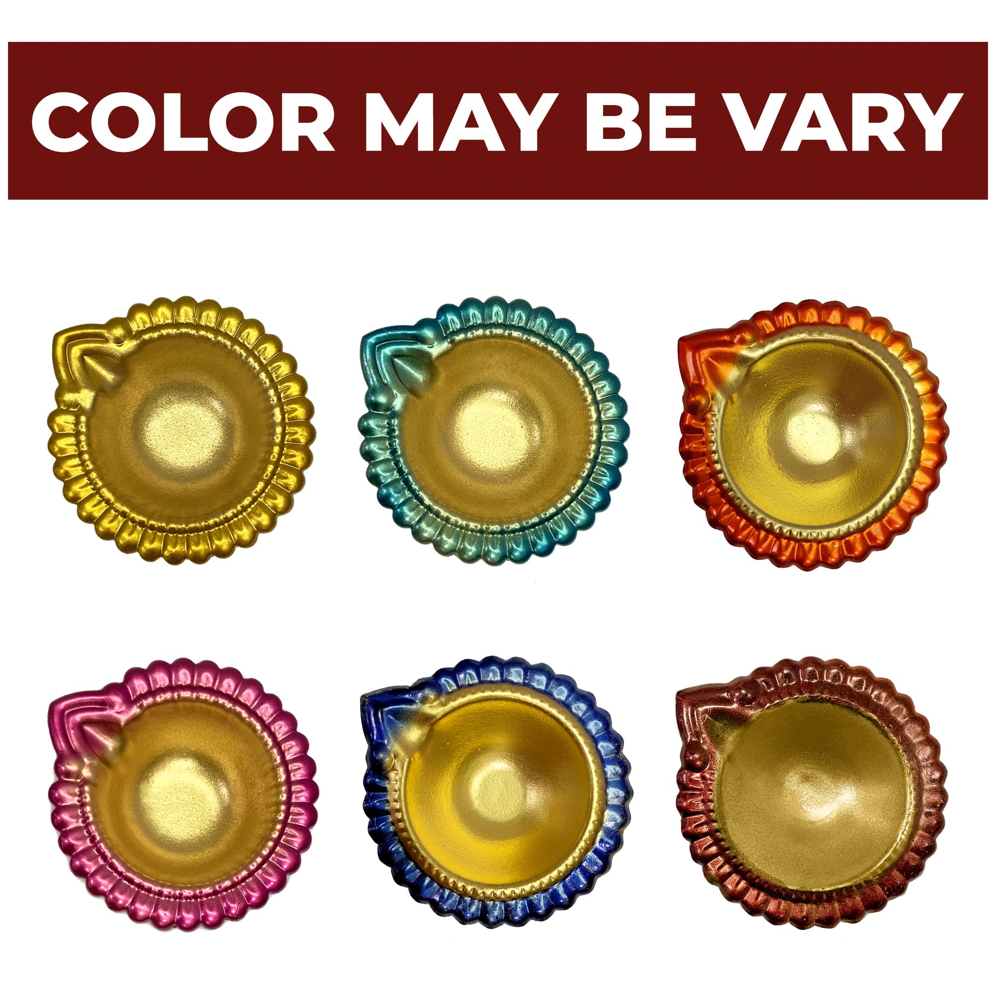 Craftsman Diwali Designer Diya - 24 Pcs Multicolor Metal Oil Lamp & Tea Light Holder for Home Decor and Festive Decoration