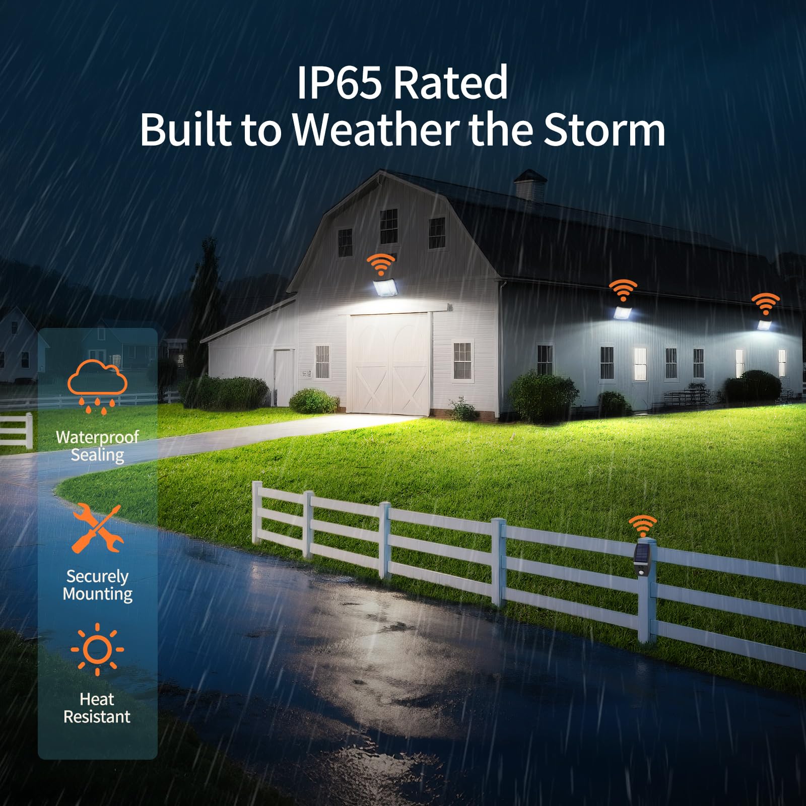 Intelamp Solar Flood Lights Outdoor Waterproof  20000Mah 4000Lm Linkable Dual Motion Sensor Security Floodlight Exterior With Remote 16.4 Ft Cable  2-12H Dusk To Dawn Spots Lighting Outside