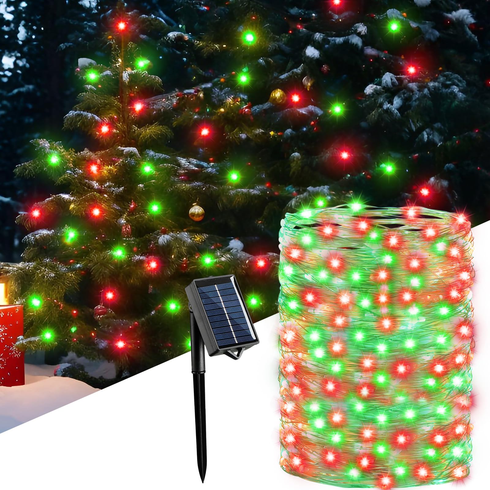Baquler 98ft 8 Modes 300 Solar Mardi Gras LED Lights Outdoor Decor Waterproof Lights for Outside Mardi Gras Yard Decor Supplies(