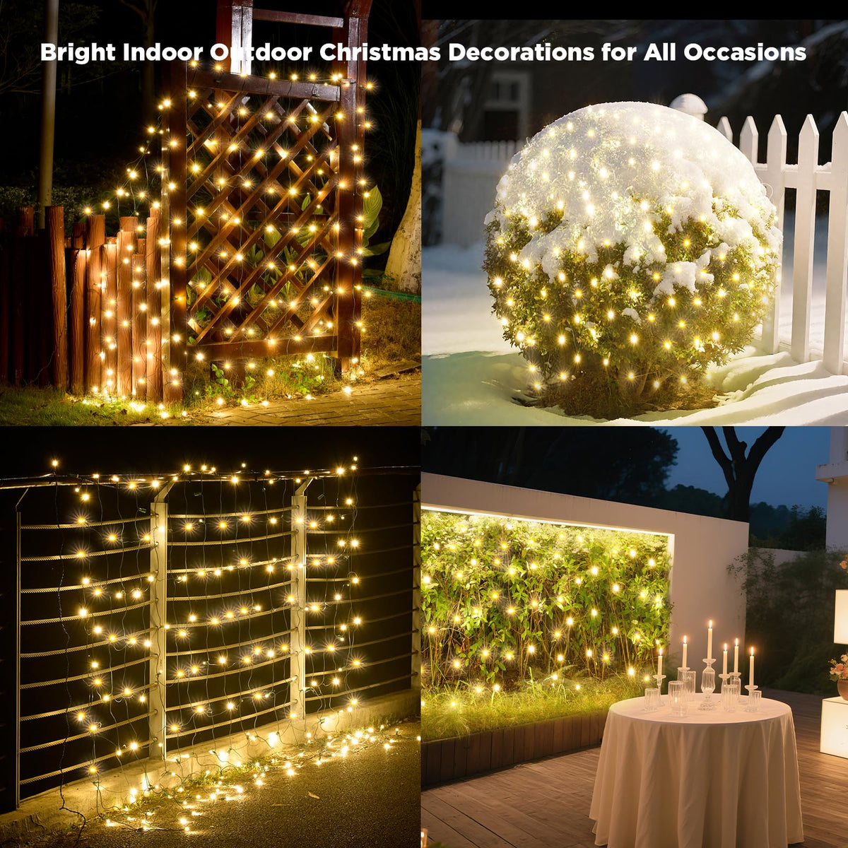 Led Net Lights Christmas Lights Outdoor 200Leds 9Ftx6Ft Upgraded Warmw ...