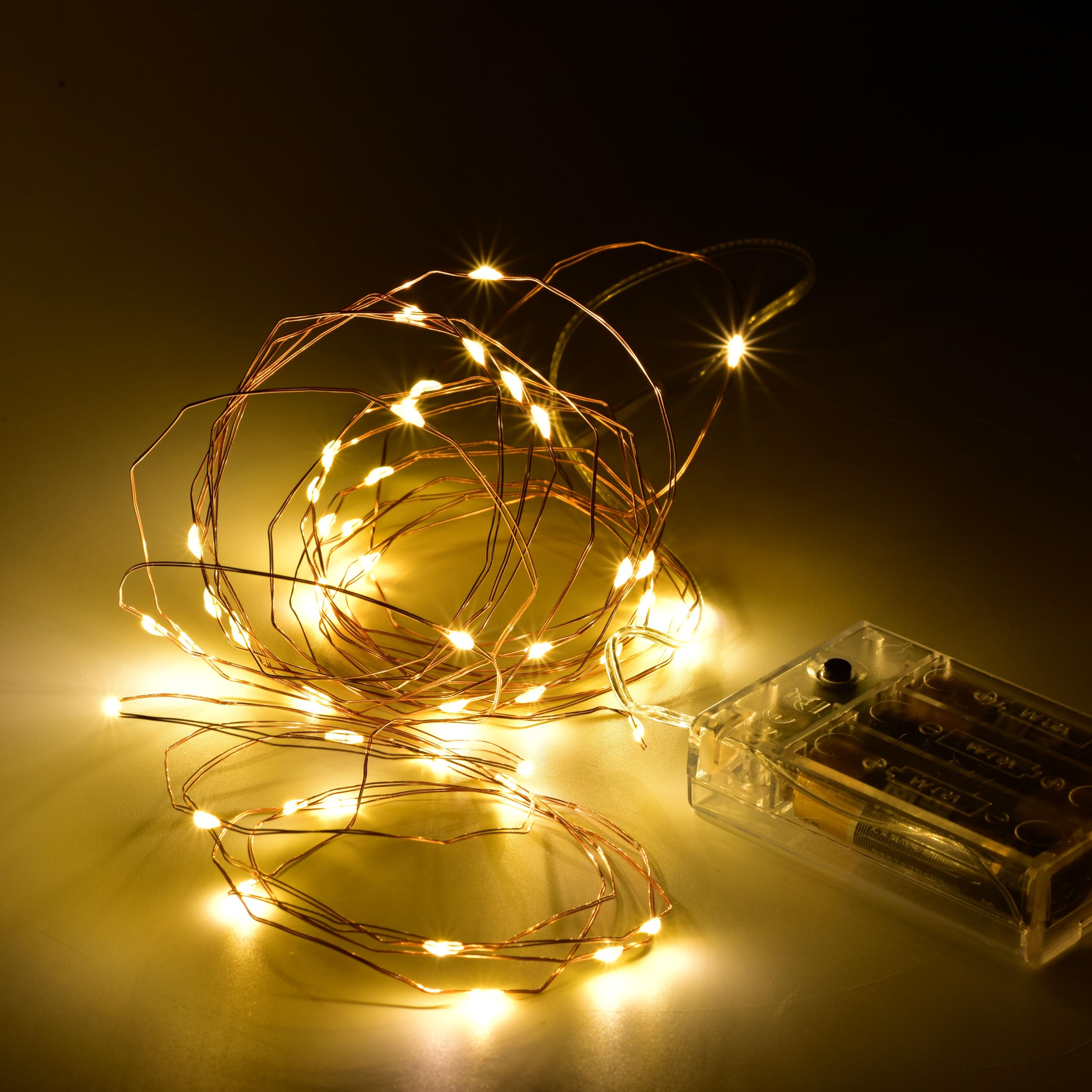 Uhugu Battery Operated String Lights, 16Ft Battery Operated String Lights with 8 Flashing Modes and 8 Hours On 16 Hours Off Timer(Warm White,2 Pack)