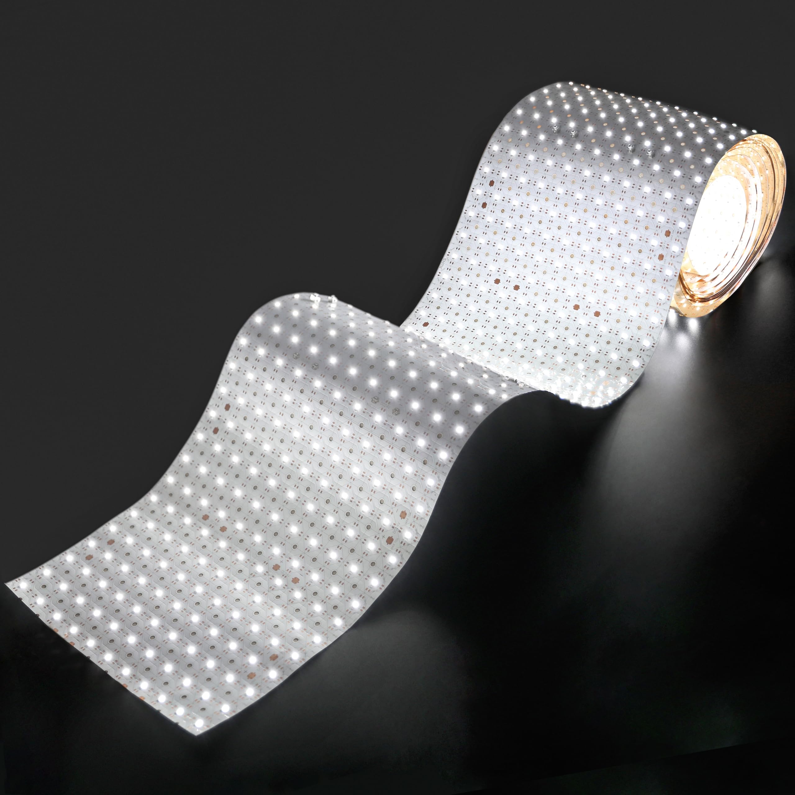 SLL HUT 16.4ft x 9.45in Giant LED Sheet Roll, 24V 6000K White Flexible Bendable Cuttable Dimmable Paper-Thin Plug-and-Play LED B