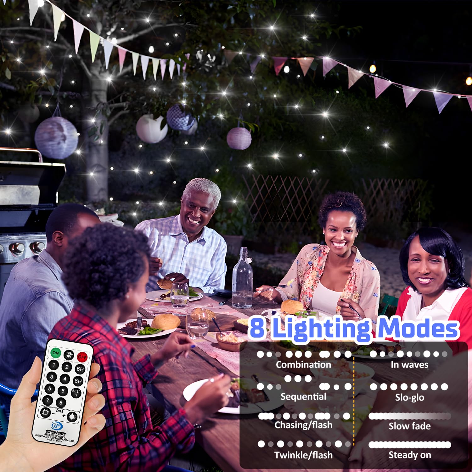 XURISEN 296FT Fairy Lights, 900LED Twinkle String Lights, 8 Modes, Copper, Cool White