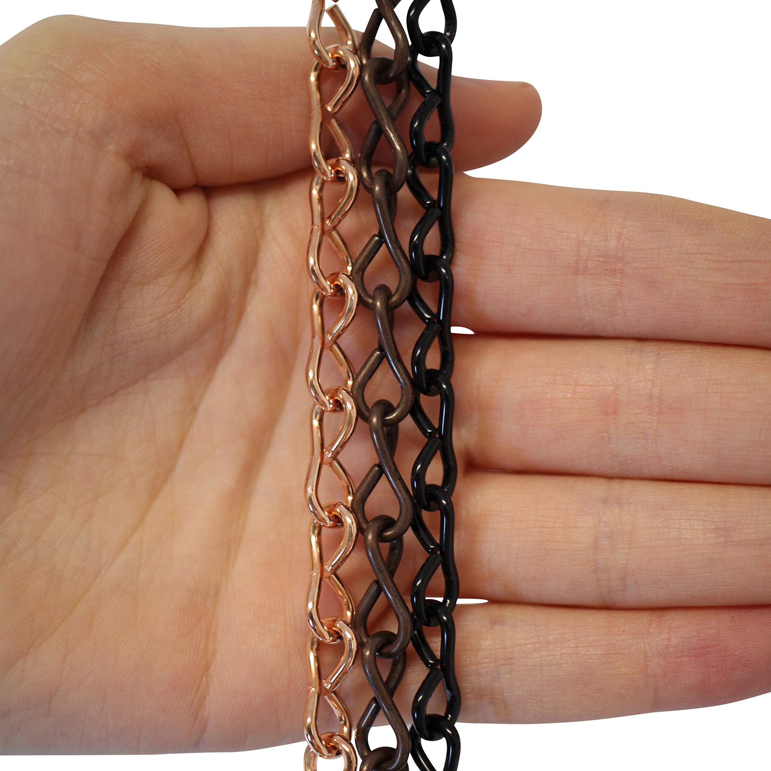 RCH Hardware Single Jack Fixture Chain, 14 Gauge Steel, 3 Foot, Polished Brass Finish, Model CH-S50-16-PB-3