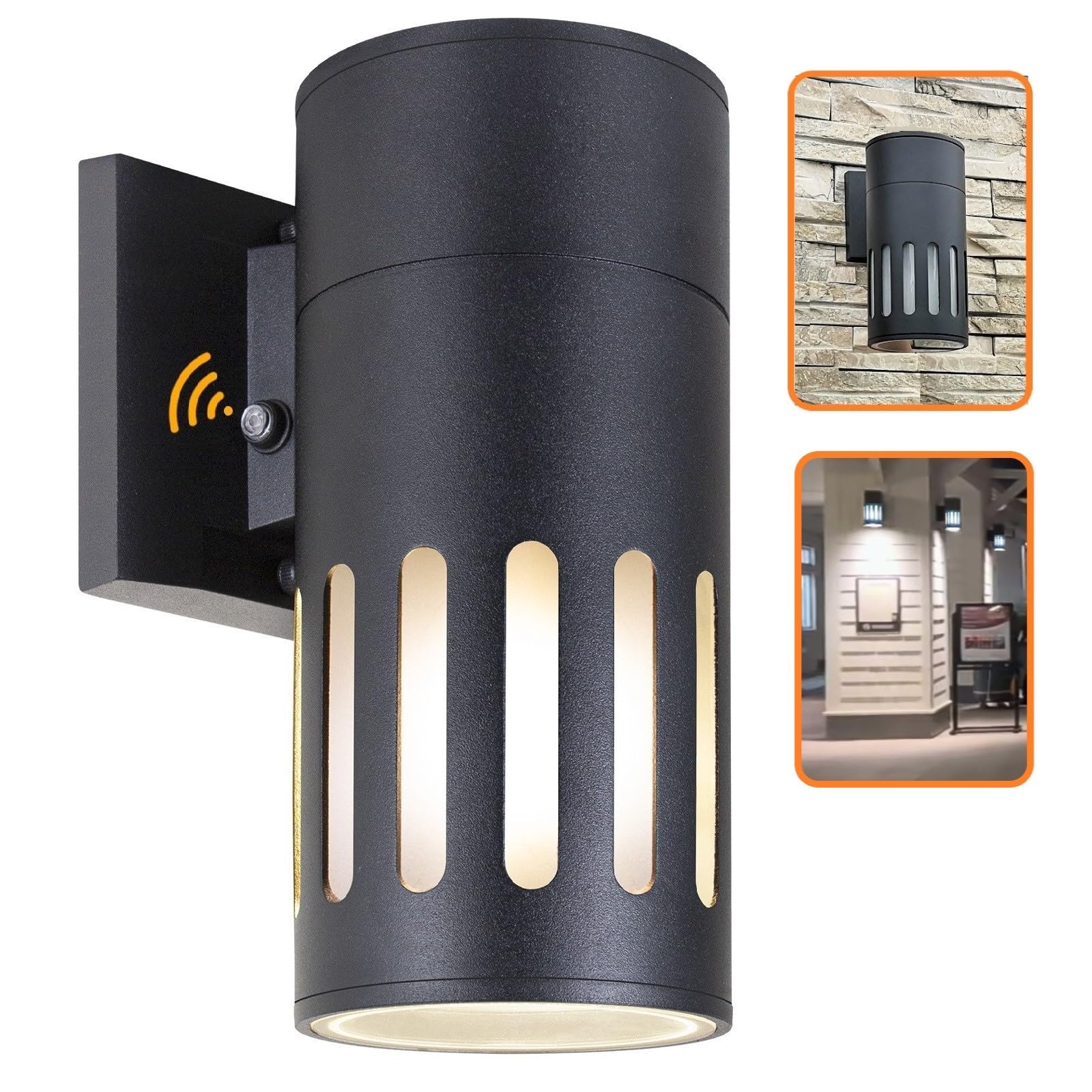 ZUUKOLE Dusk to Dawn Sensor Outdoor Wall Sconce, Exterior Lighting -ETL Listed, Aluminum Anti-Rust Waterproof Wall Mount Cylinde