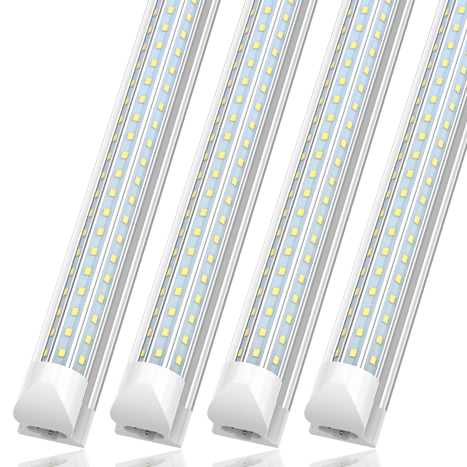 SHOPLED 4FT LED Shop Light, 45W 5850LM 6000K Cool White, D-Shape, Linkable T8 LED Tube Lights 4FT, 4 Foot LED Shop Lights for Wo