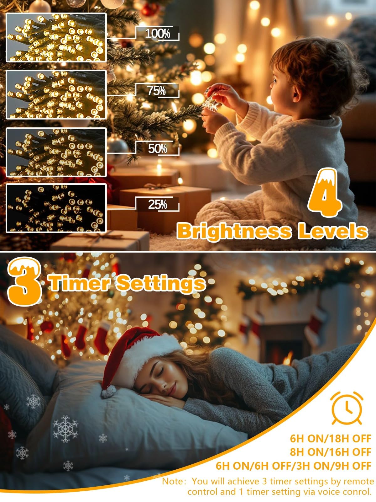 Voice Controlled Christmas Lights With Remote  165 Ft 500 Led String Lights Indoor Outdoor With 12 Modes 3 Timers  Dimmable Twinkle Light Plug In Waterproof For Xmas Tree Party Decor  Warm White