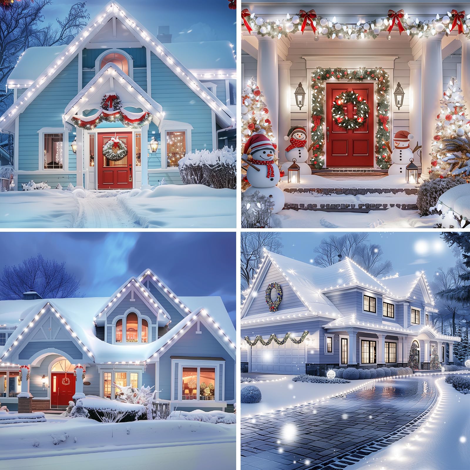 C9 Christmas String Lights White, 66Ft 100 Led Faceted Christmas Lights On Green Wire, Large Bulb Strawberry String Lights For H