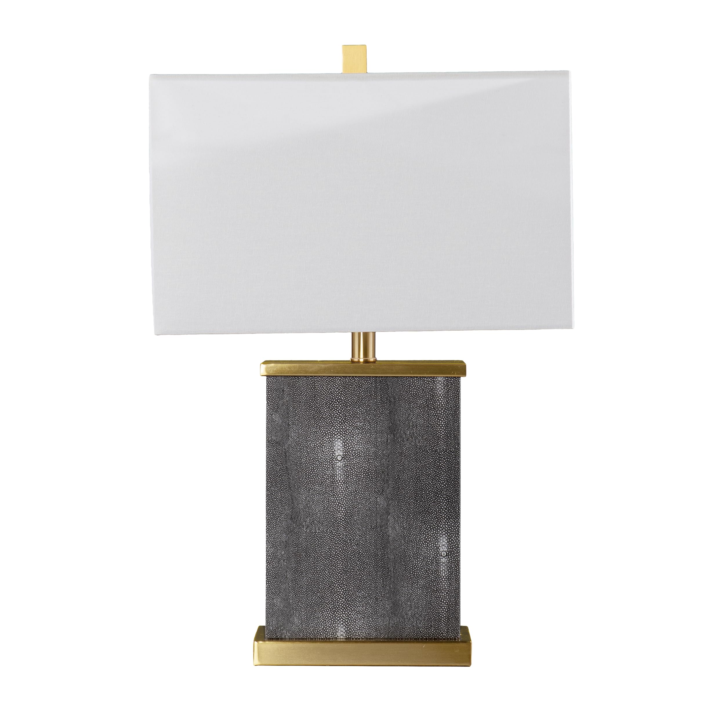 Sei Furniture White Lavano Table Lamp With Shade - 24.25&quot; Height, Concrete Base