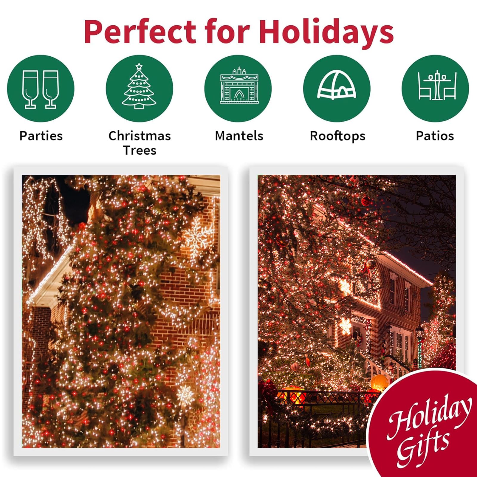 Lamphome 100 Count Red Clear Christmas Lights  White Wire 20Ft Incandescent Holiday String Light Set For Indoor Outdoor Use Christmas Tree  Halloween  Valentine Wedding Lighting Decoration