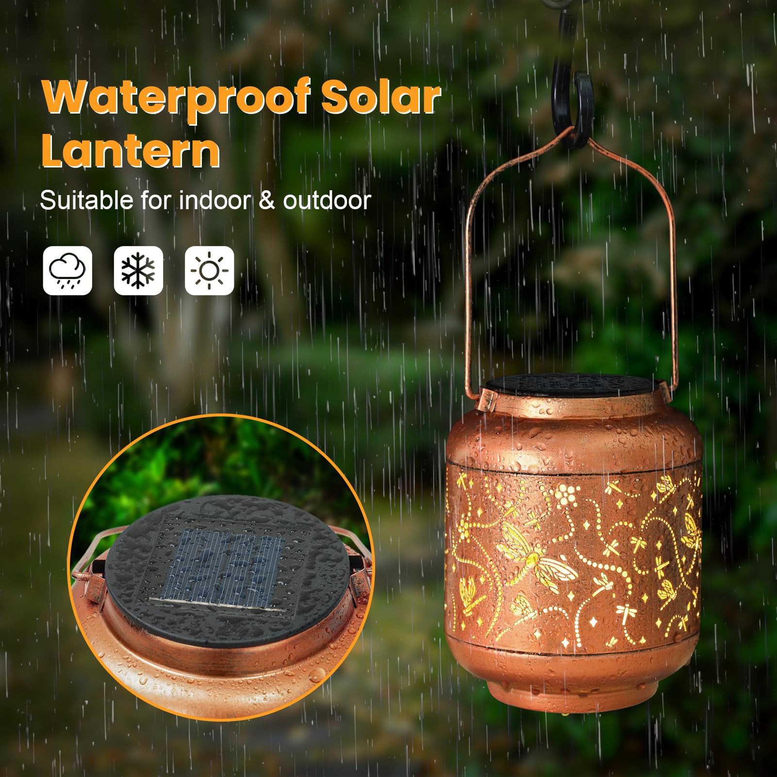 Solar Lantern Lights Outdoor Waterproof Gifts For Women Mom Grandma Dragonfly Christmas Decorations Outside Garden Decor Hanging