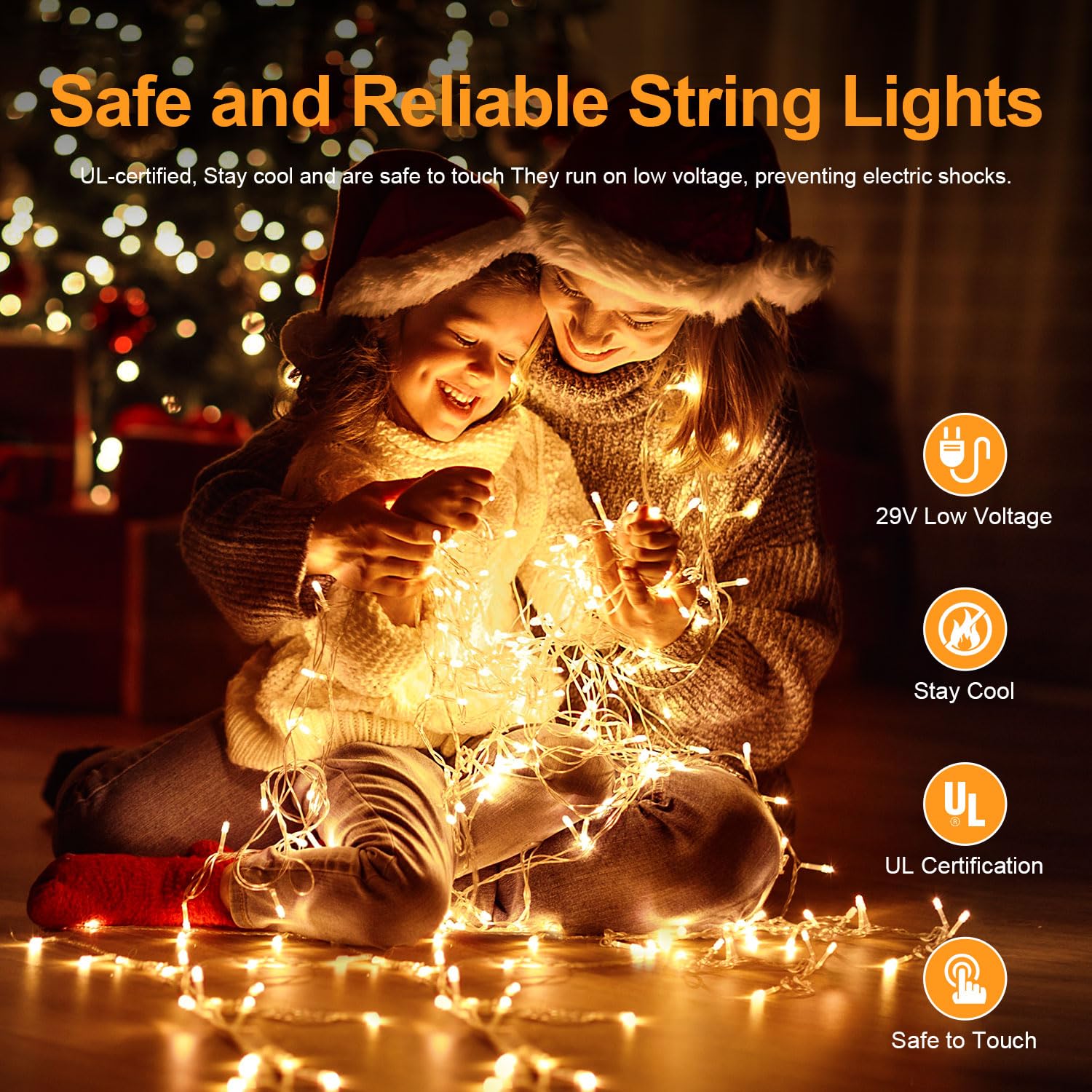 JIXXULVU 380 LED Outdoor Christmas Lights, 250FT Waterproof, Warm White, 8 Modes, Timer, PVC & Copper Wire