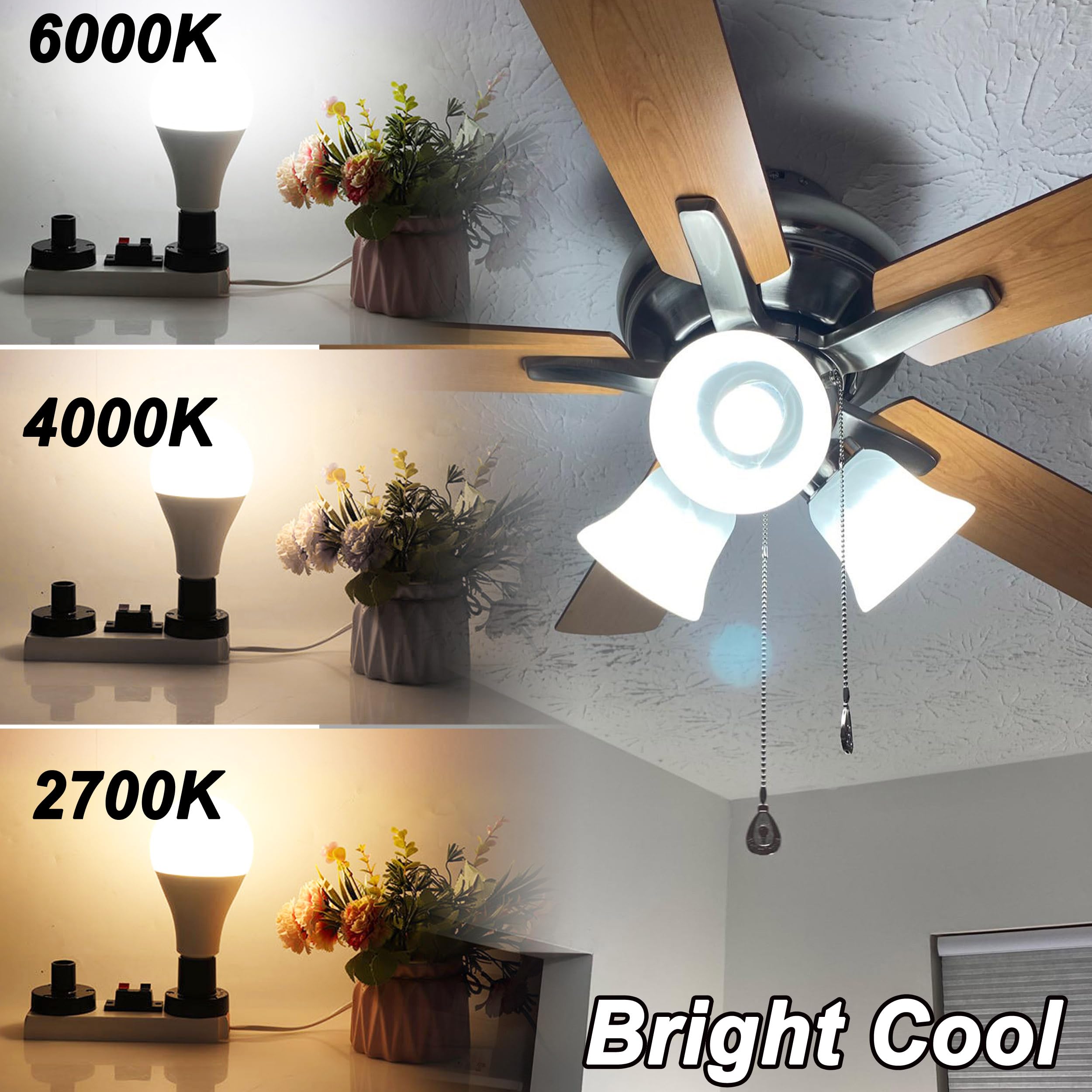 100W Equivalent Led Candelabra Bulbs, E12 A19 A60 Led Ceiling Fixtures Light Bulbs 6000K Daylight White,Bright E12 Small Candela