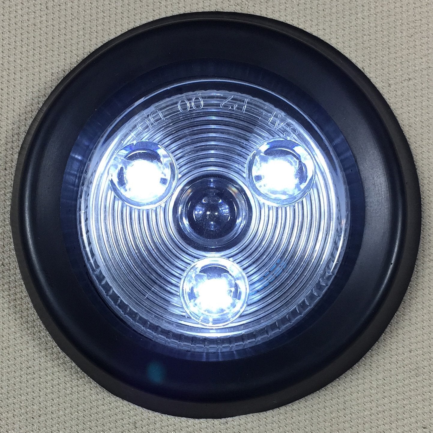 2 PACK OF LONG HAUL CLEAR/CLEAR CLEAR/WHITE LED 2 ROUND REVERSE MARKER LIGHTS TRAILER RV 12V LED LIGHTS