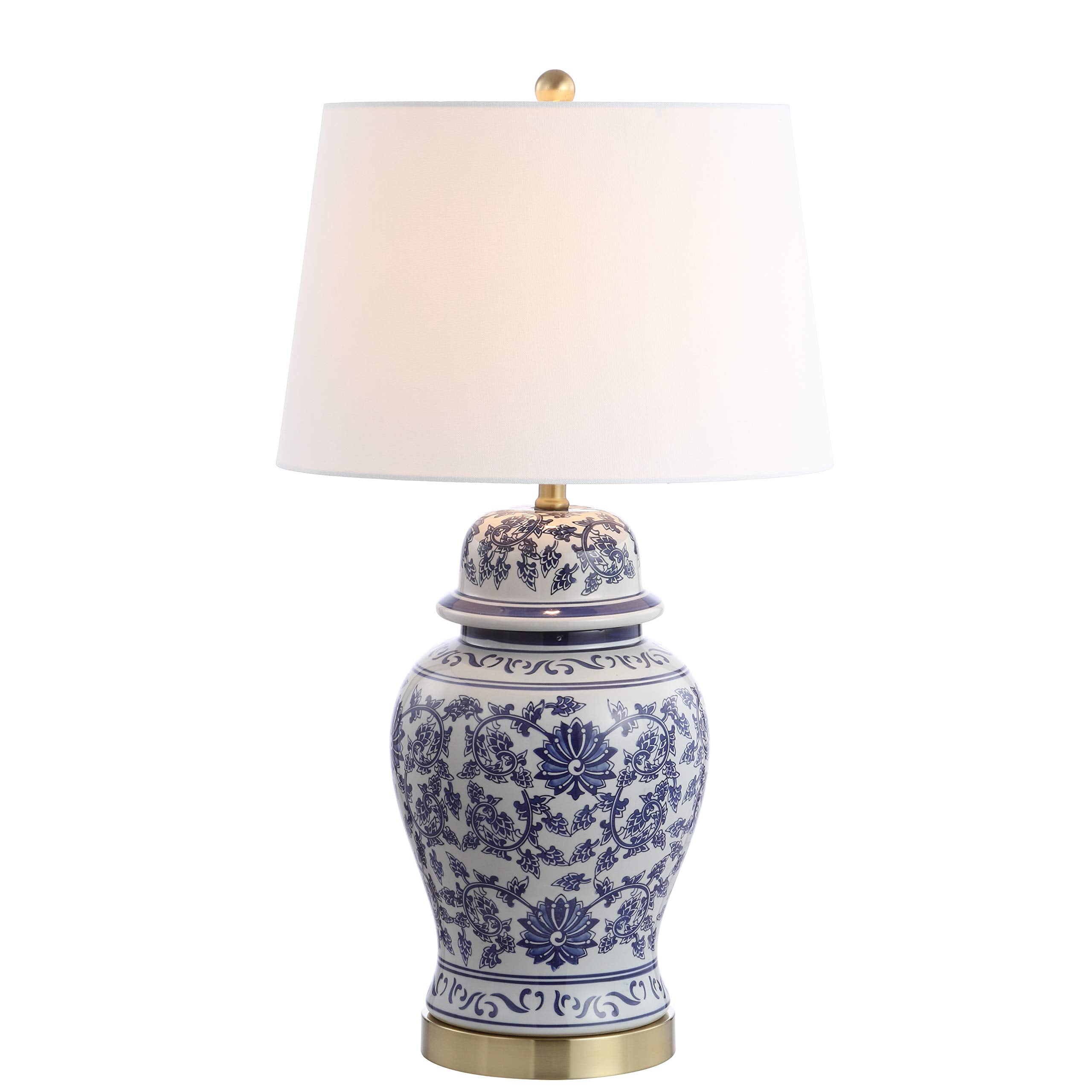 SAFAVIEH Lighting Collection Arwen Blue / White 31-inch Bedroom Living Room Home Office Desk Nightstand Table Lamp Set of 2 (LED