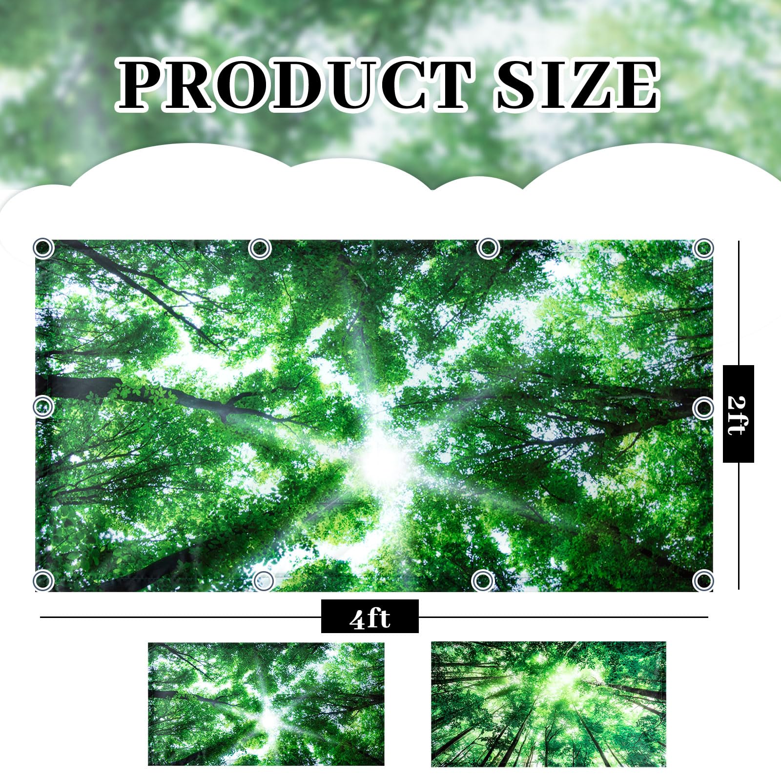 Tujoe 2 Pcs Fluorescent Light Covers For Ceiling Lights Fluorescent Light Filters Classroom Light Covers Magnetic Ceiling Cover For Office, School, Home Teacher Essential, 4 X 2 Feet (Forest)