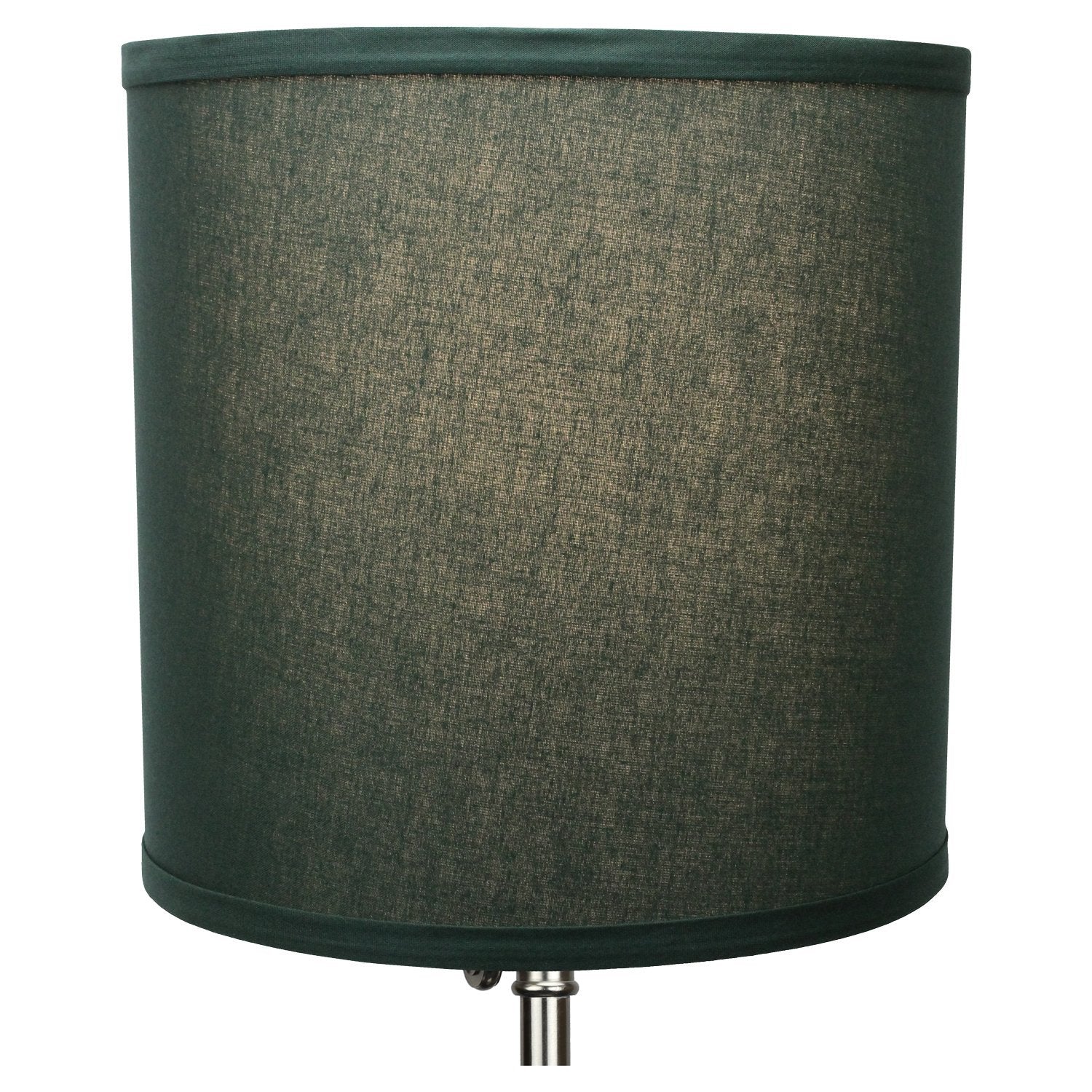 FenchelShades.com Fabric Drum Lampshade, 10in Top/Bottom Diameter, 10in Height, Linen Hunter Green, Model 10-10-10-W-L-HUN