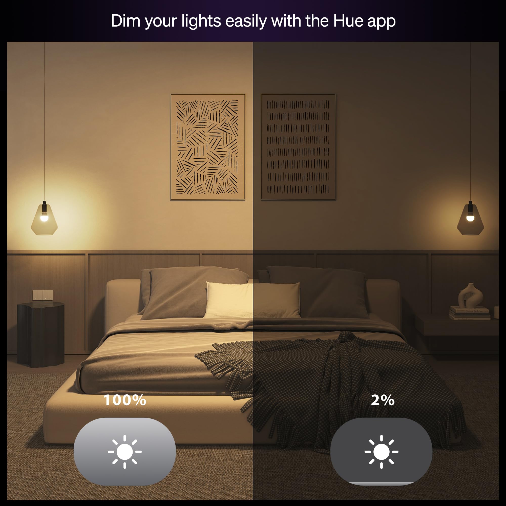 Philips Hue Essential Smart LED A19 Bulb, Dimmable, 800 Lumens, E26 Base, White/Color Ambiance, 1-Pack