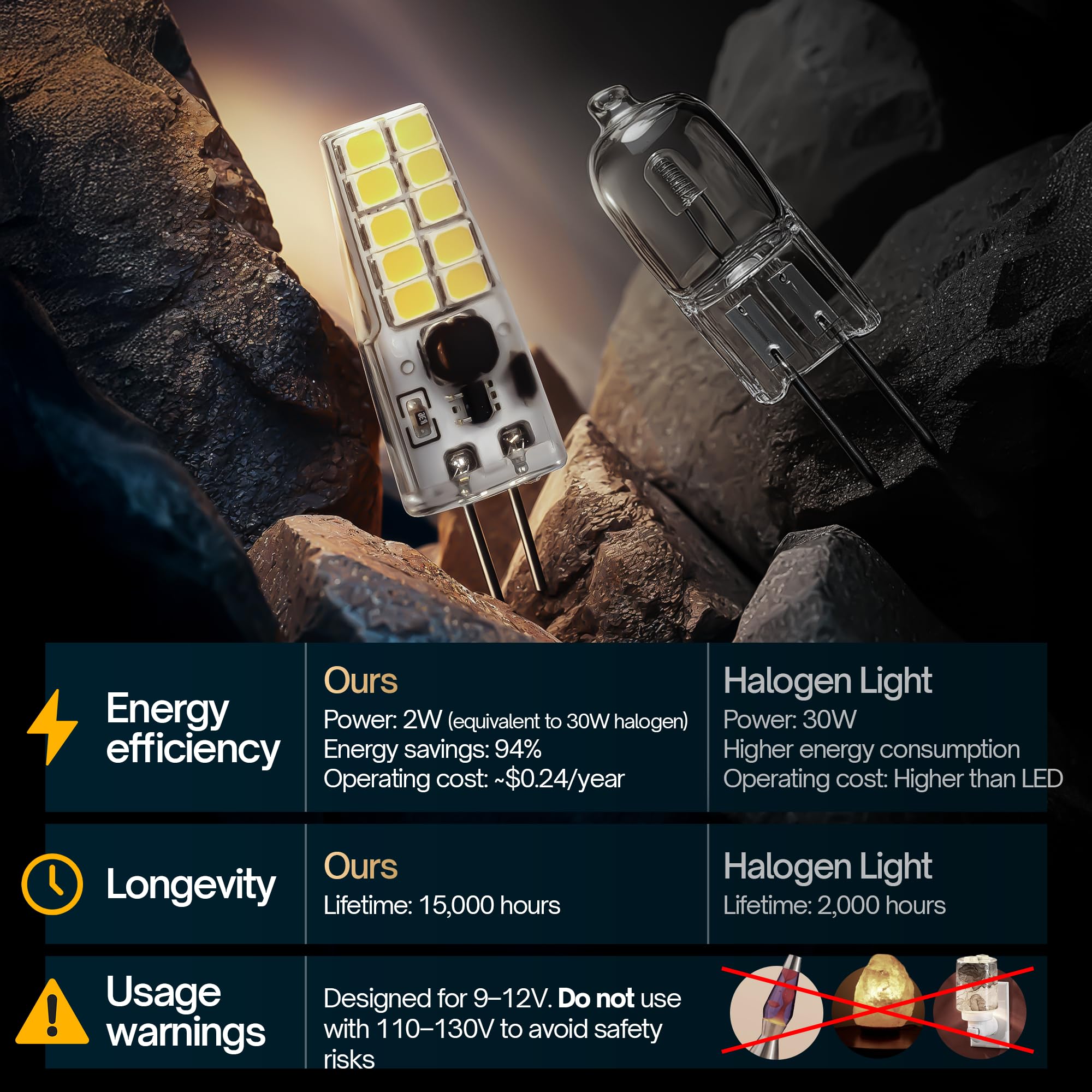 Tl Hongphuc G4 Led Bulb 12V 2W Equivalent 30W 3000K Warm White 250 Lumens 360Beam Angle G4 Bulb Bi Pin Led Light Bulbs For Low V