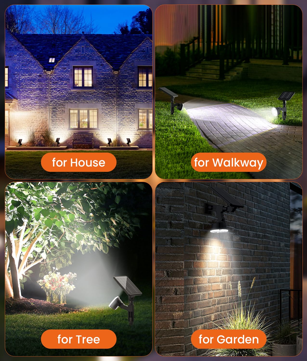 Bitpott Solar Spot Lights Outdoor Waterproof Ip67, 36 Led 3 Lighting Modes Solar Flood Lights, 2-In-1 Wall Lights Solar Lights O