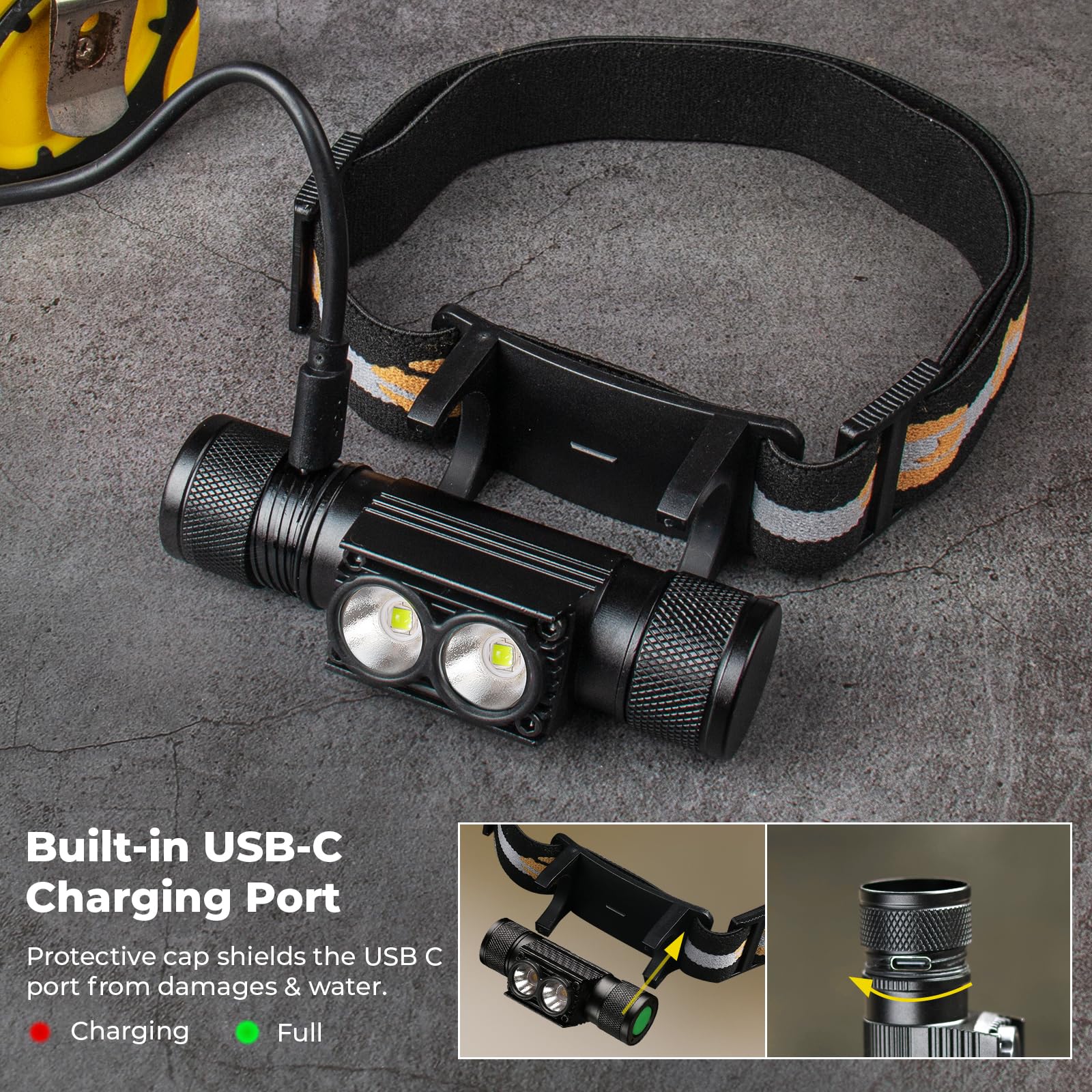 Sofirn Headlamp, 1200 Lumen Rechargeable LED, Waterproof, Aluminum, Model NBT-001, Black, Ideal for Camping and Outdoor Activities