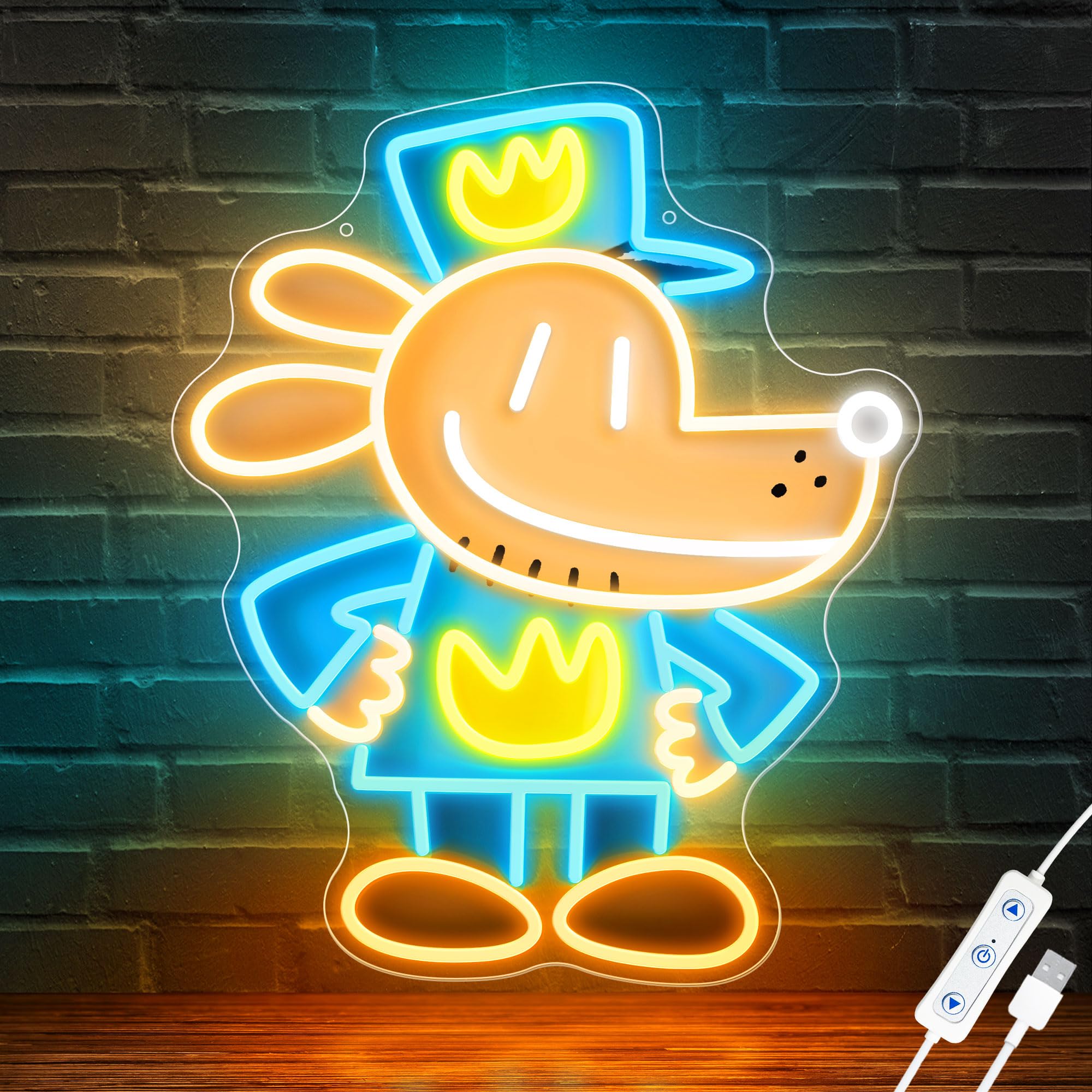 Officially Licensed Dog Man Neon Sign  Neon Signs For Wall Decor  Uv Printing Led Light Sign  Kids Room  Game Room  Party  Birthday/Christmas Gift For Dog Man New Movie Lovers & Fans