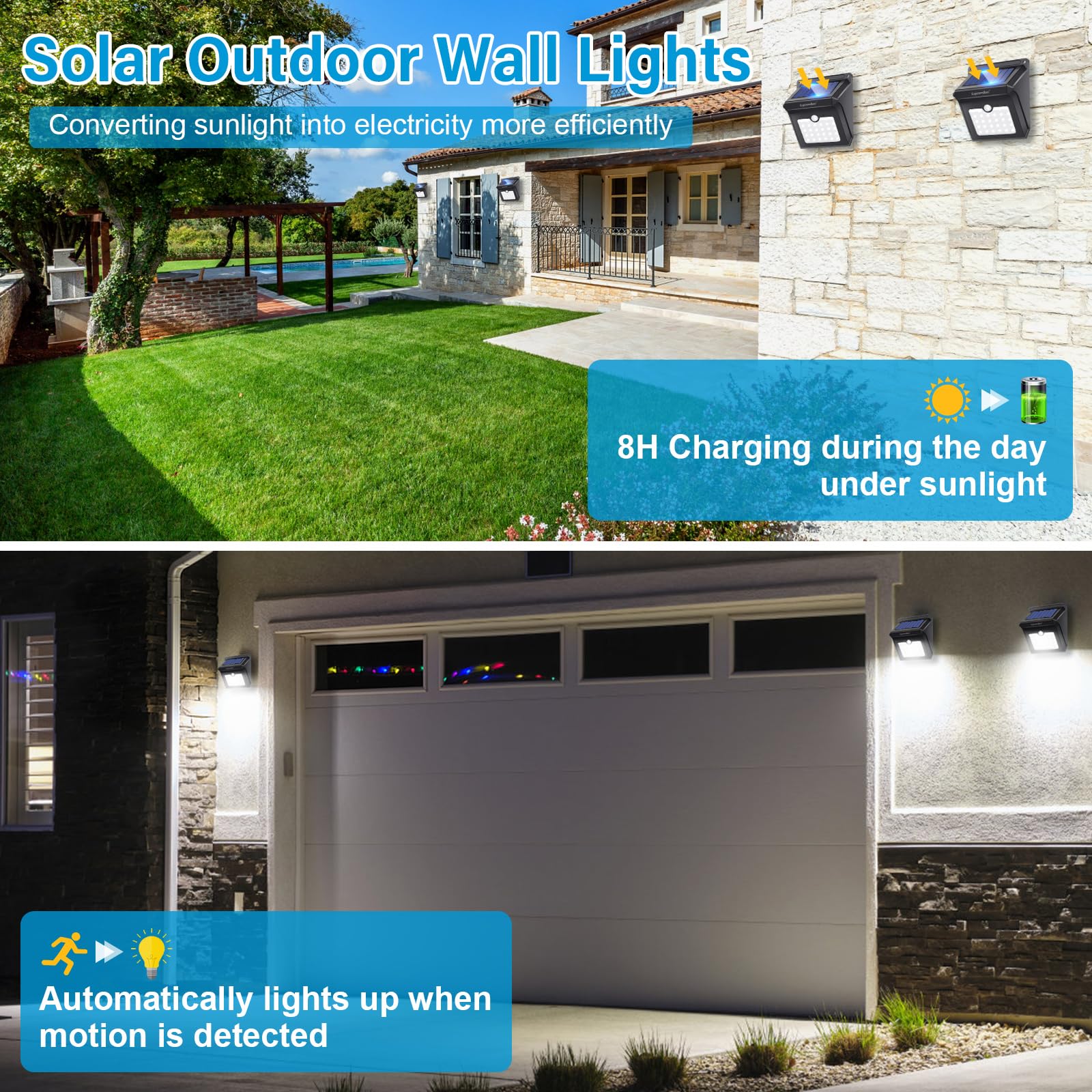 28 Leds Solar Lights Outdoor, Luposwiten Solar Motion Sensor Lights Wireless Security Lights, 400 Lumen Waterproof Solar Powered