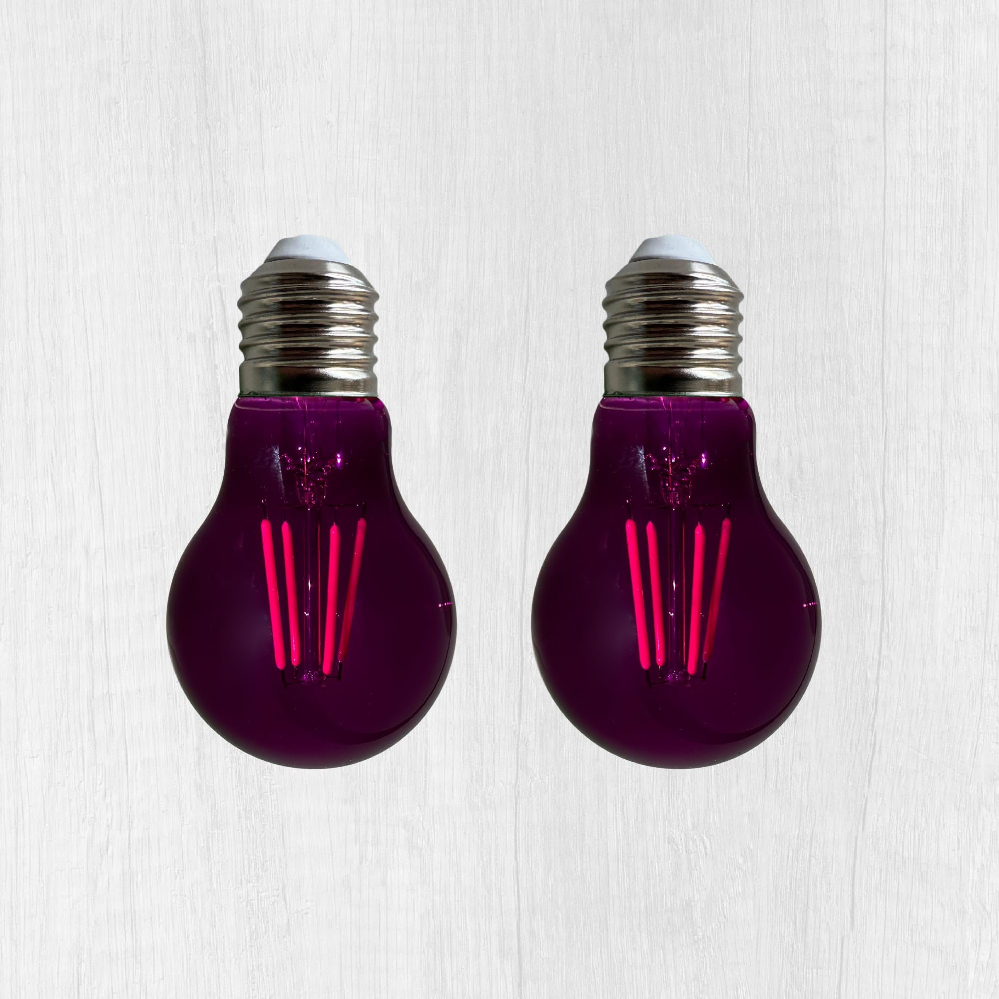 WHFIALUX A19 Edison LED Light Bulbs, 4W, Purple Glass, E26 Base, Indoor/Outdoor, 2 Pack