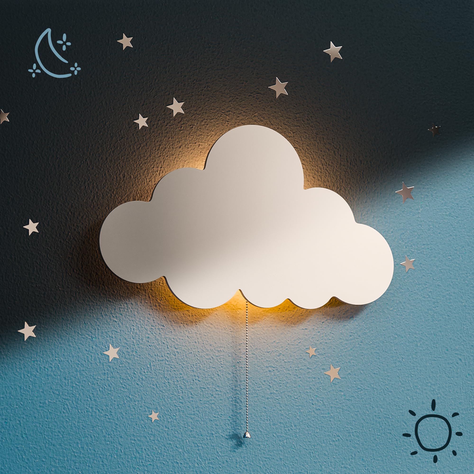 Cloud Light - Floating Cloud Wall Lamp For Nursery | Cute Floating Cloud Lamp For Kids Bedroom | Battery-Operated Hanging Cloud Night Lights | Cloud Lights For Bedroom | Cloud Lamp For Baby Nursery