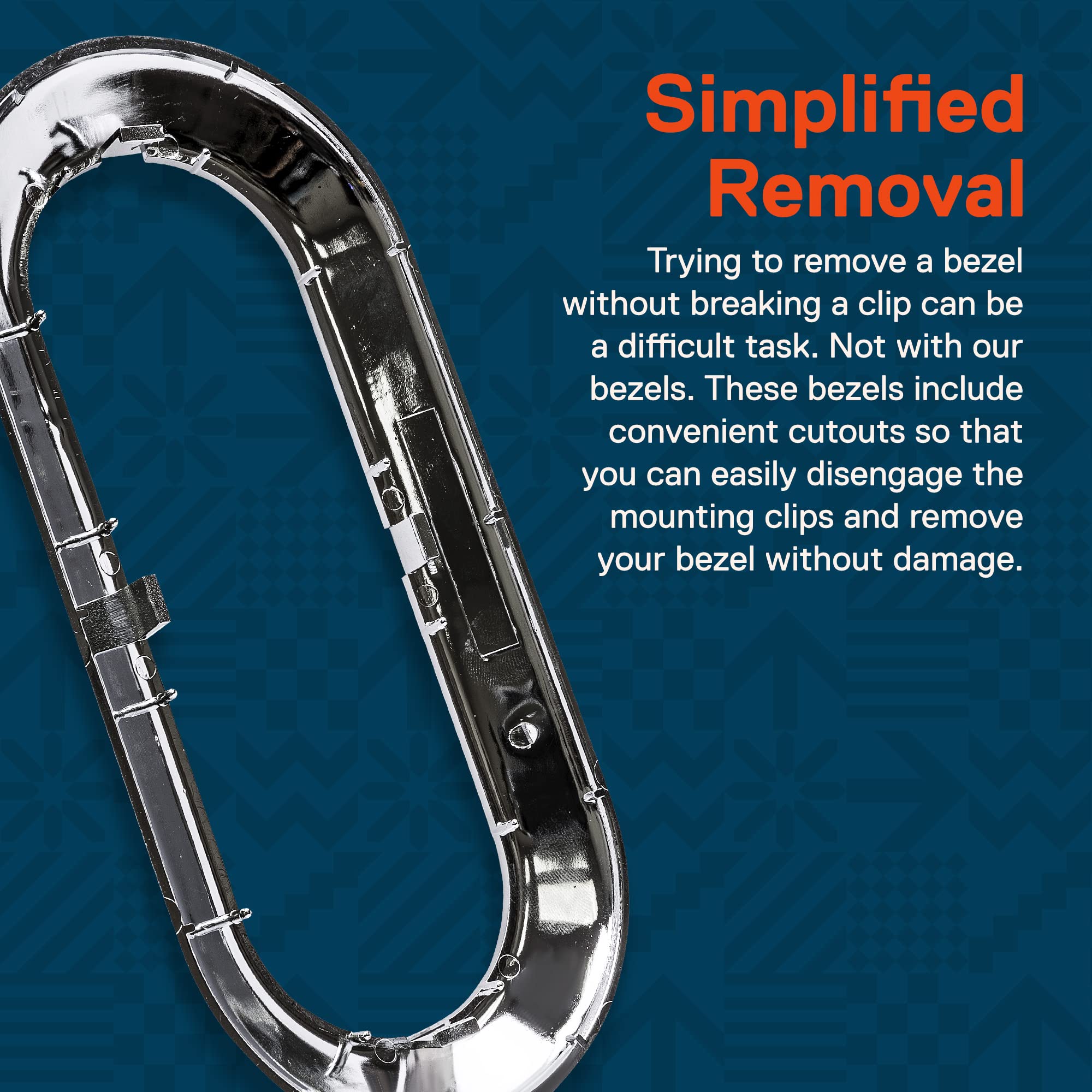 Online Led Store True Mods 2Pc 6 Inch Oval Trailer Tail Light Chrome Bezel [Compatible Model: Tbl6110] [Snap-On Install] [Screws Cover-Up] For Tbl6110 Surface-Mount Trailer Tail Lights