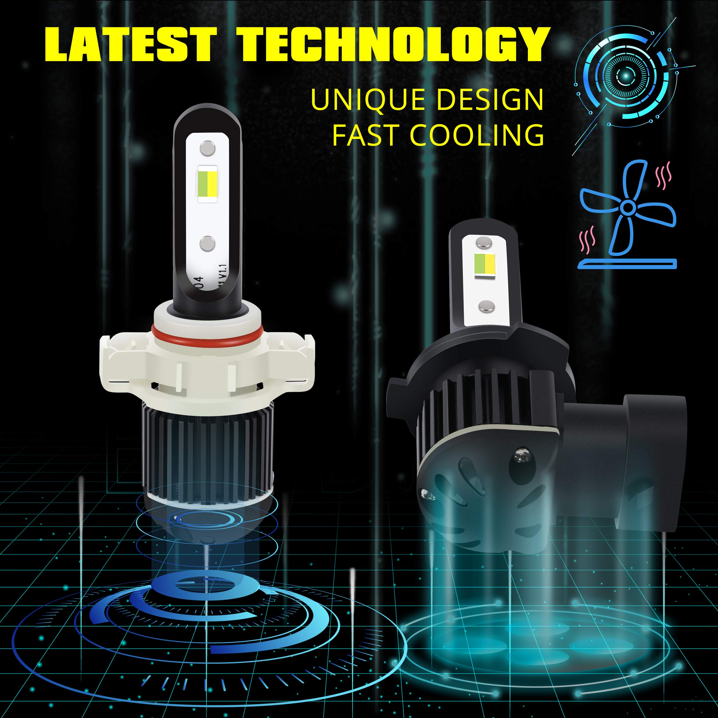 Alla Lighting 5200Lm 5201 Drl Ps19W 5202 Led Switchback Fog Lights Or Drl Bulbs  2-Color 6000K Xenon White/3000K Yellow 12085C1 Ps24W Ff 12V Daytime Running Lights Lamps Replacement