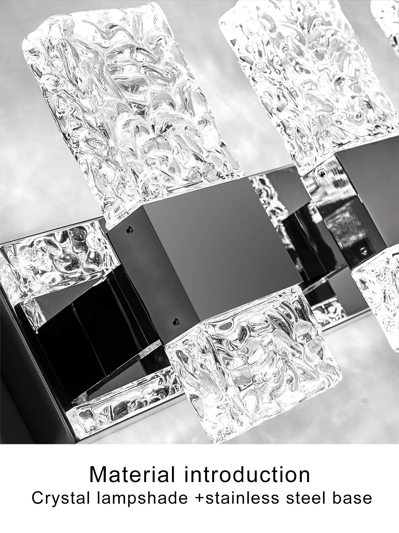 OYLYW Modern LED Bathroom Vanity Light Fixture, Chrome Stainless Steel, 3 Light Wall Sconce, 21.5 Inch, Model JQ1428-3TS, Cool White 5800