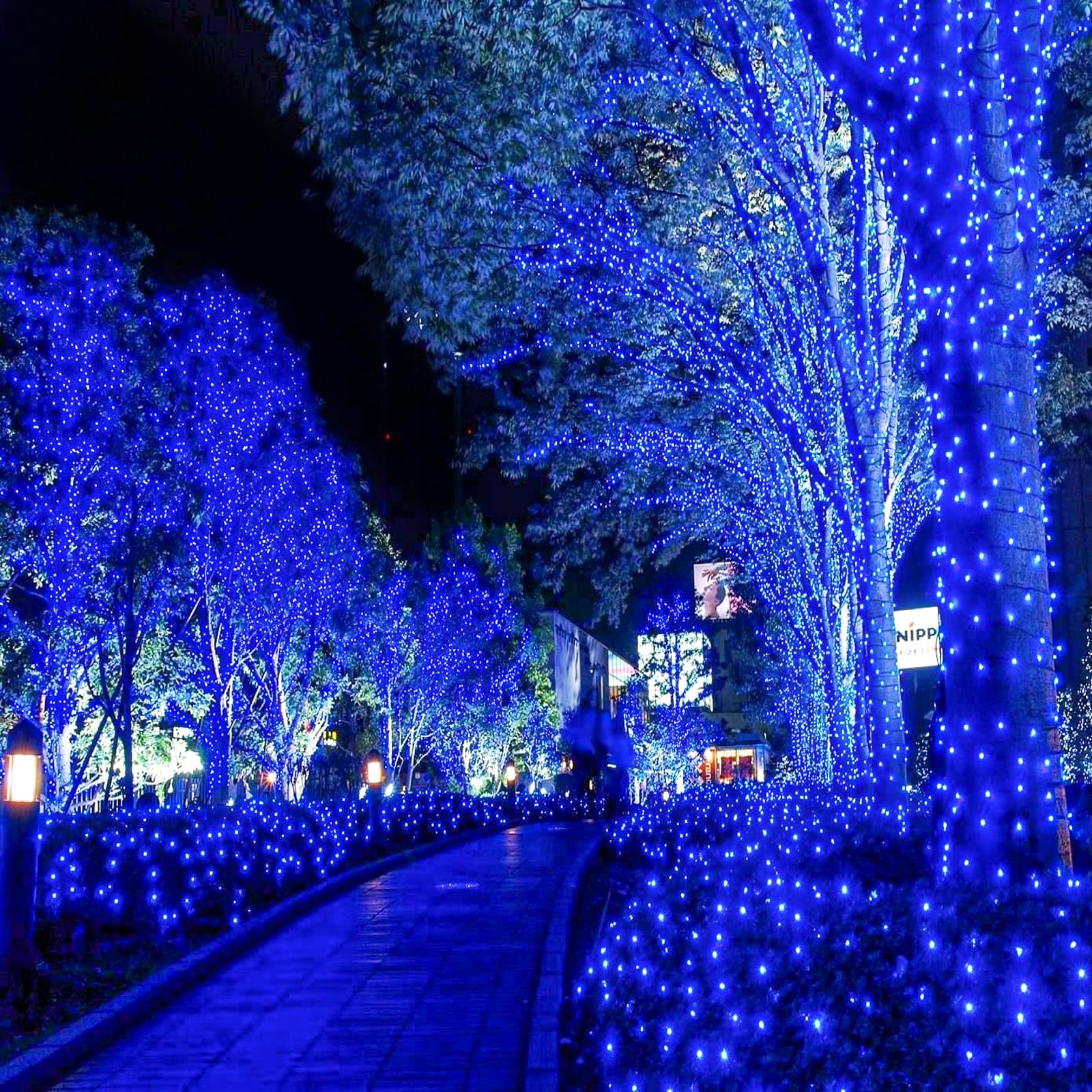 Nielfoi 328Ft 1000 Led Christmas Lights  Plug In Blue Christmas Tree Lights Outdoor With Timer And 8 Modes  Green Wire Waterproof String Lights For Indoor Yard Patio Xmas Holiday Decorations