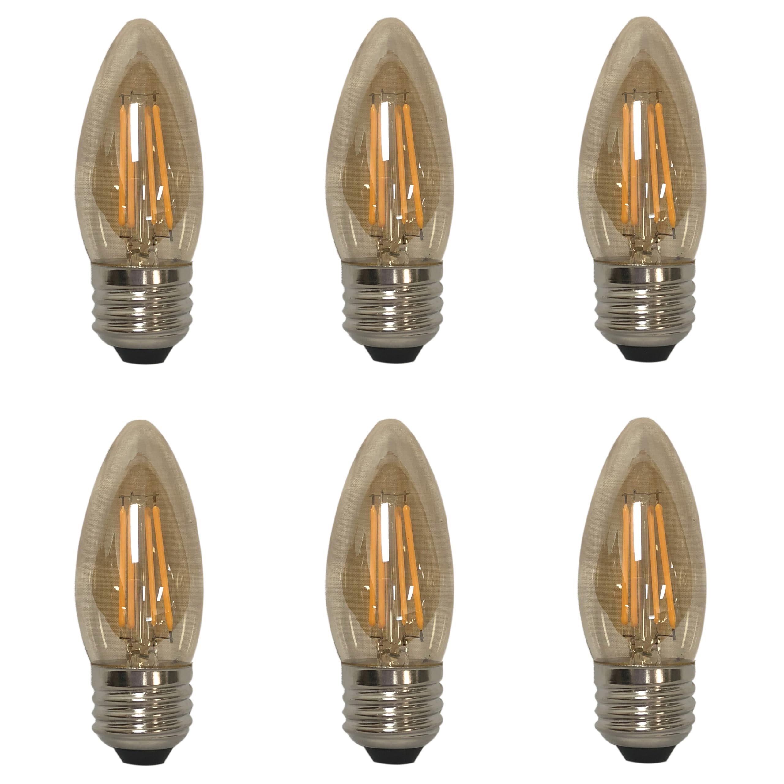 Royal Designs, Inc Lb-1500-6 Lb-1500-6 Vintage Dimmable Edison Light Bulb, C6/E26, Golden Smoke, 6 Count