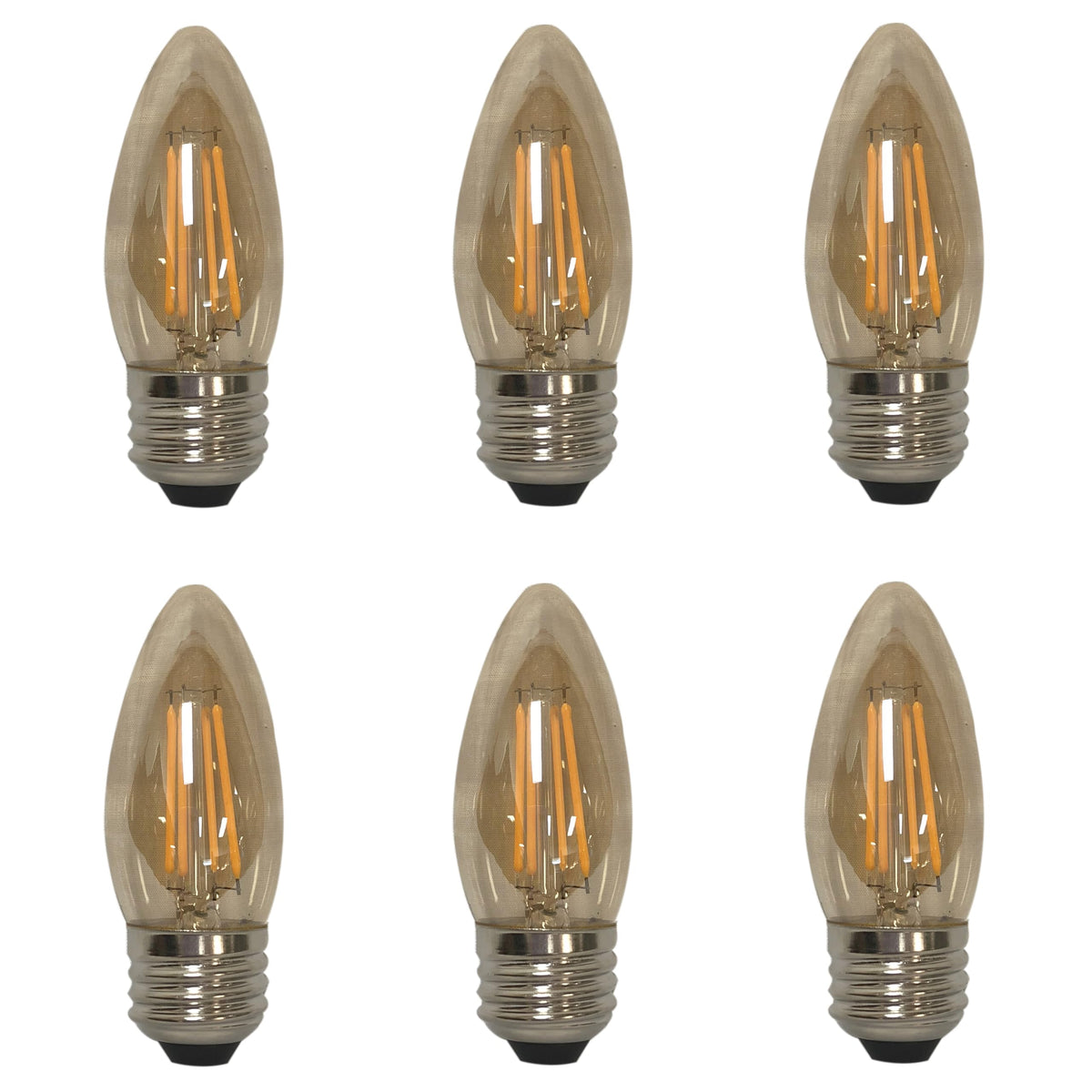 Royal Designs, Inc Lb-1500-6 Lb-1500-6 Vintage Dimmable Edison Light Bulb, C6/E26, Golden Smoke, 6 Count