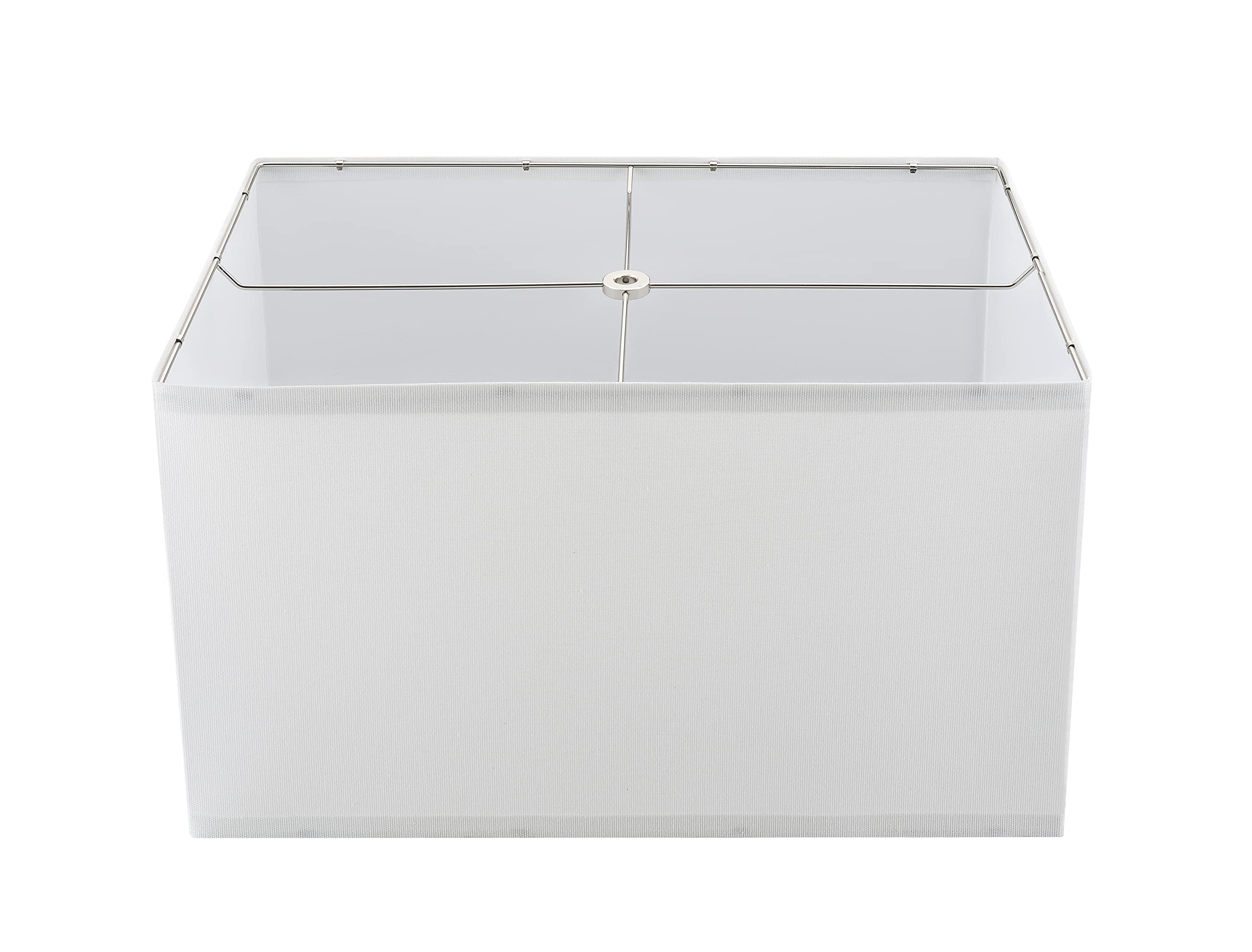 Aspen Creative Rectangular Spider Shade, 17+11in Top x 17+11in Bottom x 10in Height, White Linen, Model 38752, 1 Count