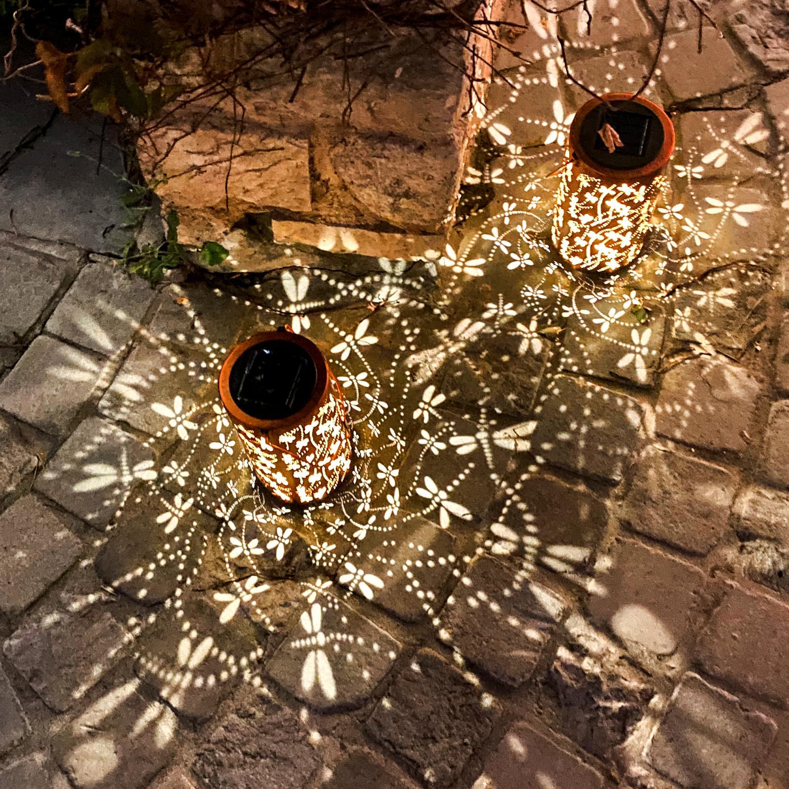 Yisiteone 4-Pack Solar Outdoor Hanging Lanterns, Waterproof Garden Table Led Lights, Metal Decorations For Patio Yard Lawn Front