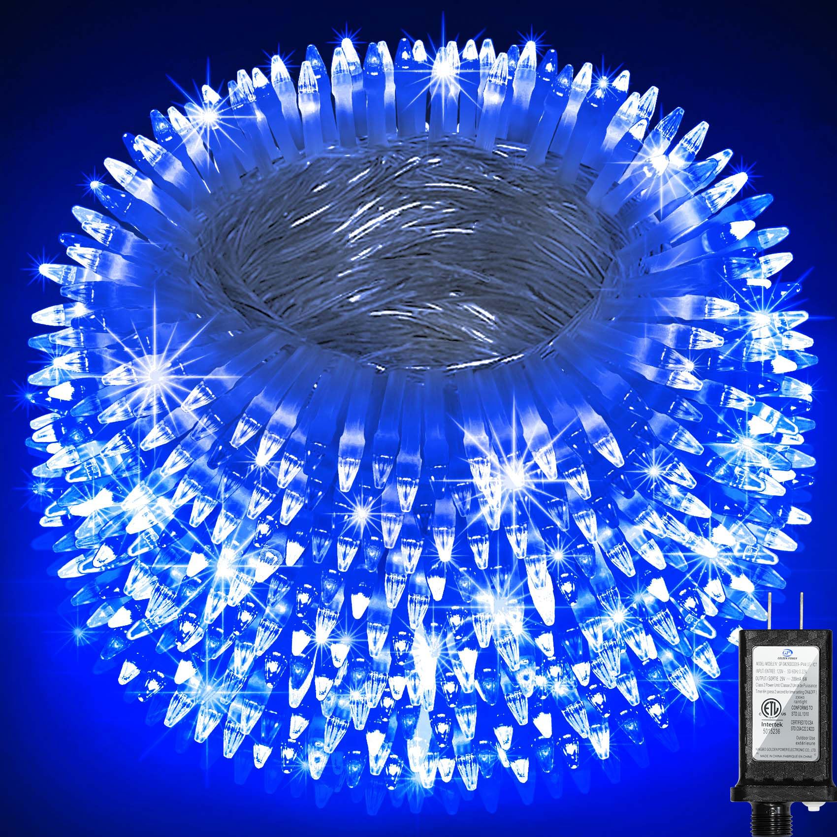 QUHUATU 1500 LED Super Long Christmas String Lights, 492FT, Blue, Indoor/Outdoor, LED, Waterproof, Christmas, Holidays