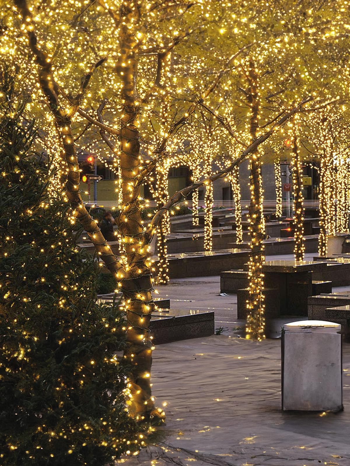 Twinkle Star 2 Pack Outdoor Christmas Lights, Total 33 Ft 100 Led Battery Operated Christmas Lights With 8 Modes, Xmas Tree Ligh